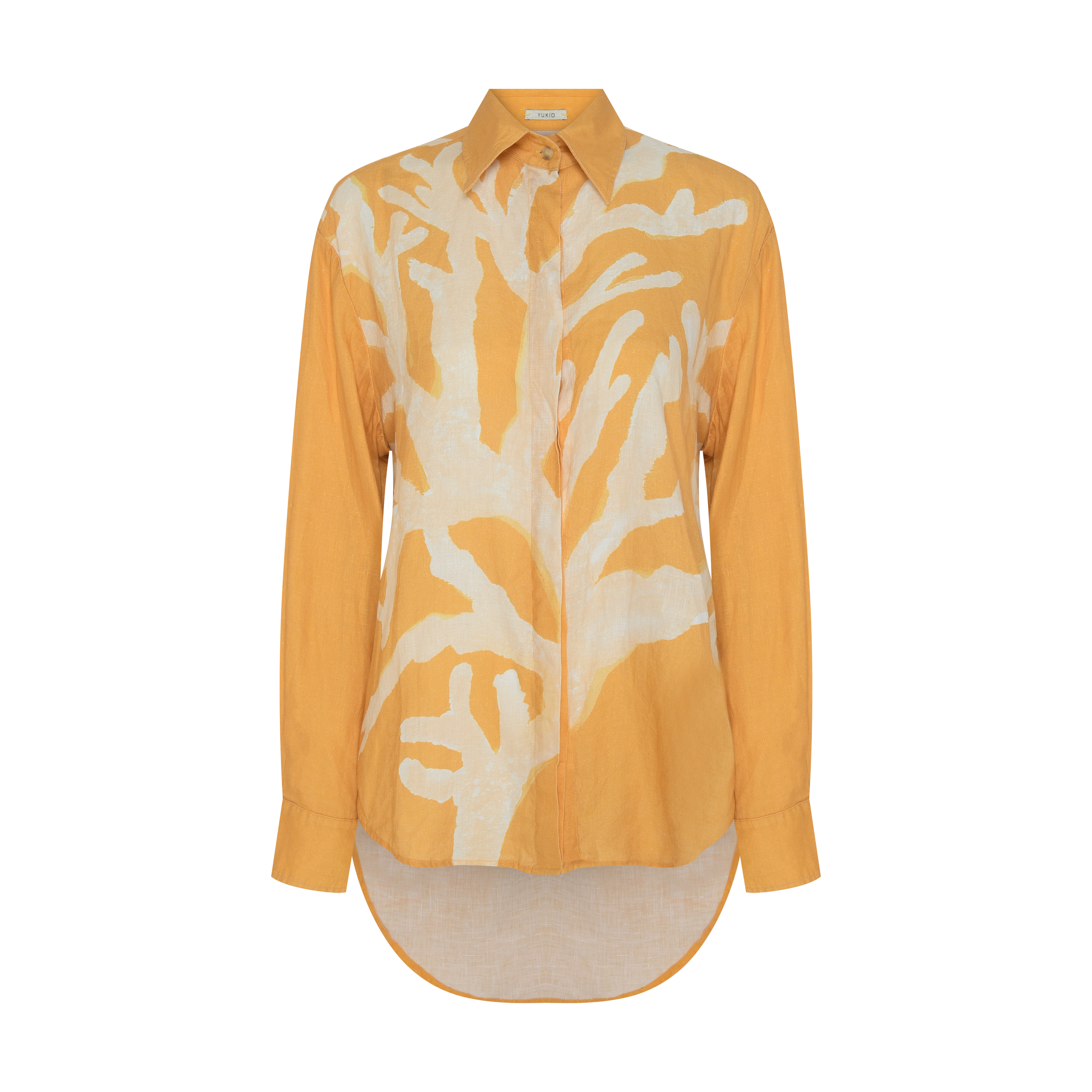 CAMISA LINHO CORAL AMARELO