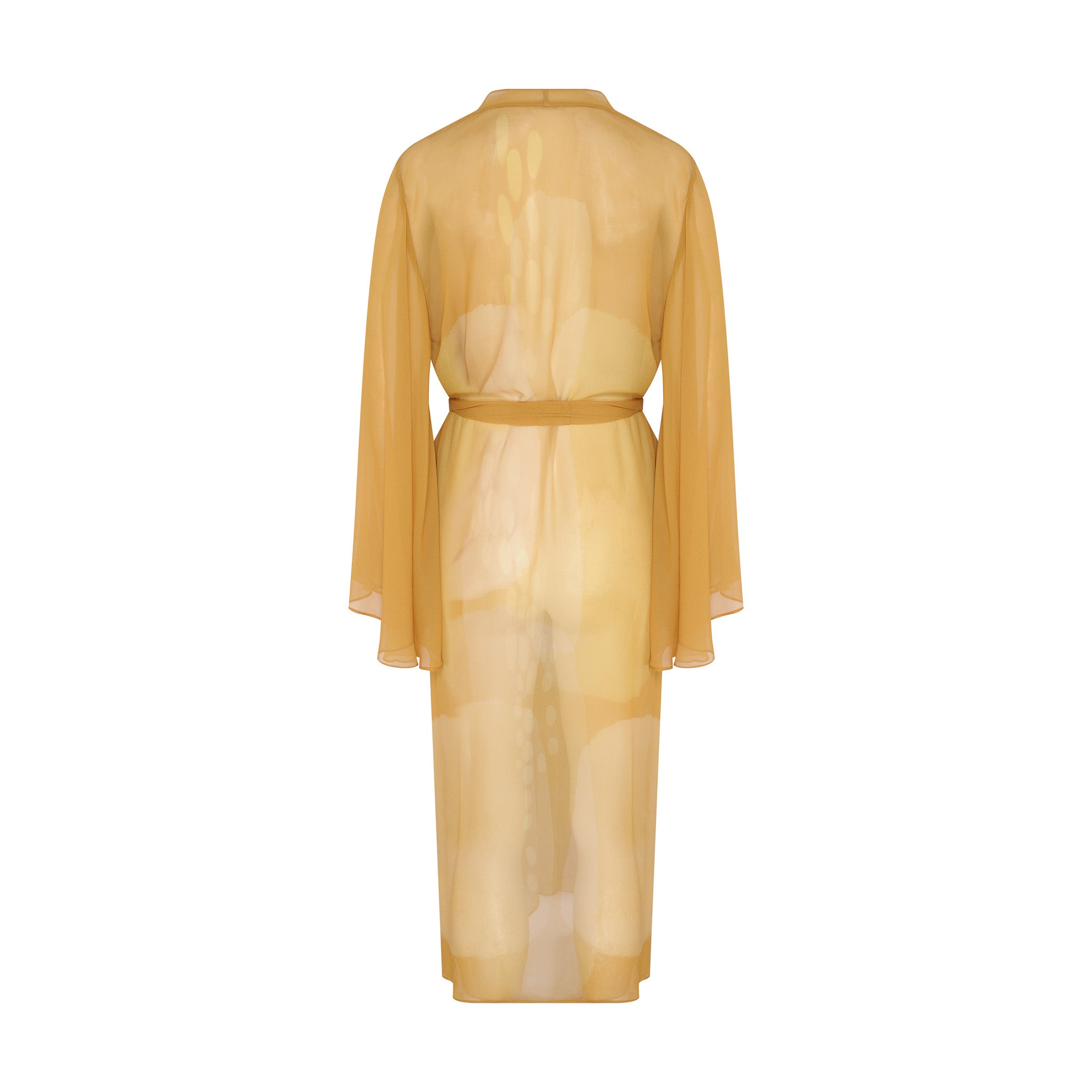 ROBE LONGO GEORGETE GUEPARDO AMARELO