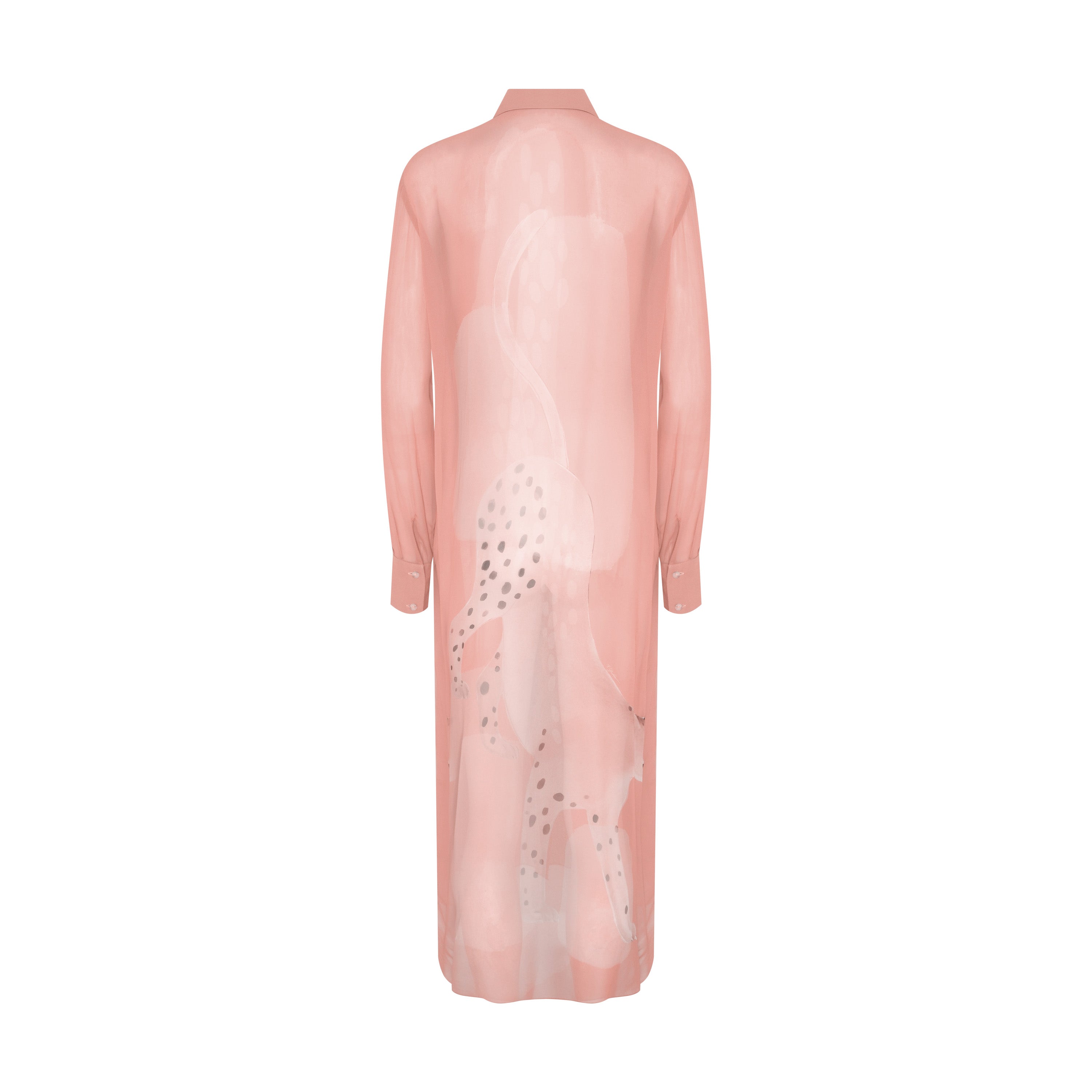 CAMISA MIDI SEDA GUEPARDO ROSA