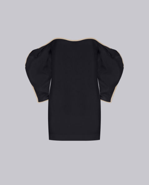 VESTIDO CURTO LINHO PRETO