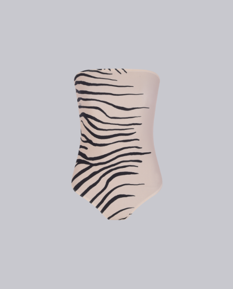 MAIÔ SEM ALÇA ZEBRA MONO PRETO