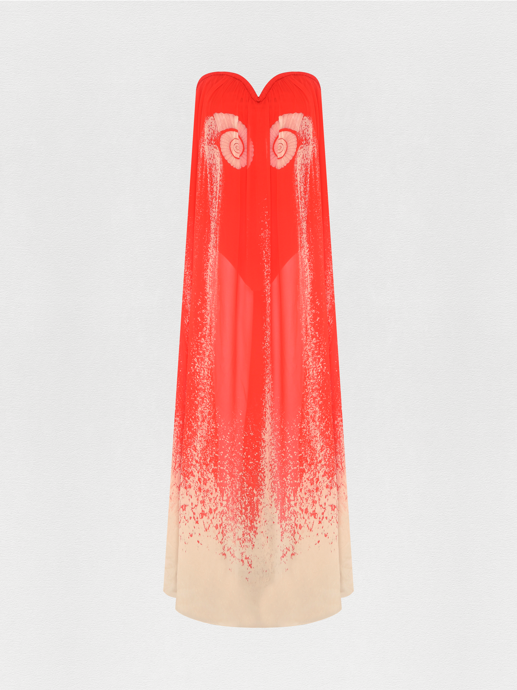 VESTIDO SEM ALÇA BOLHAS VERMELHO