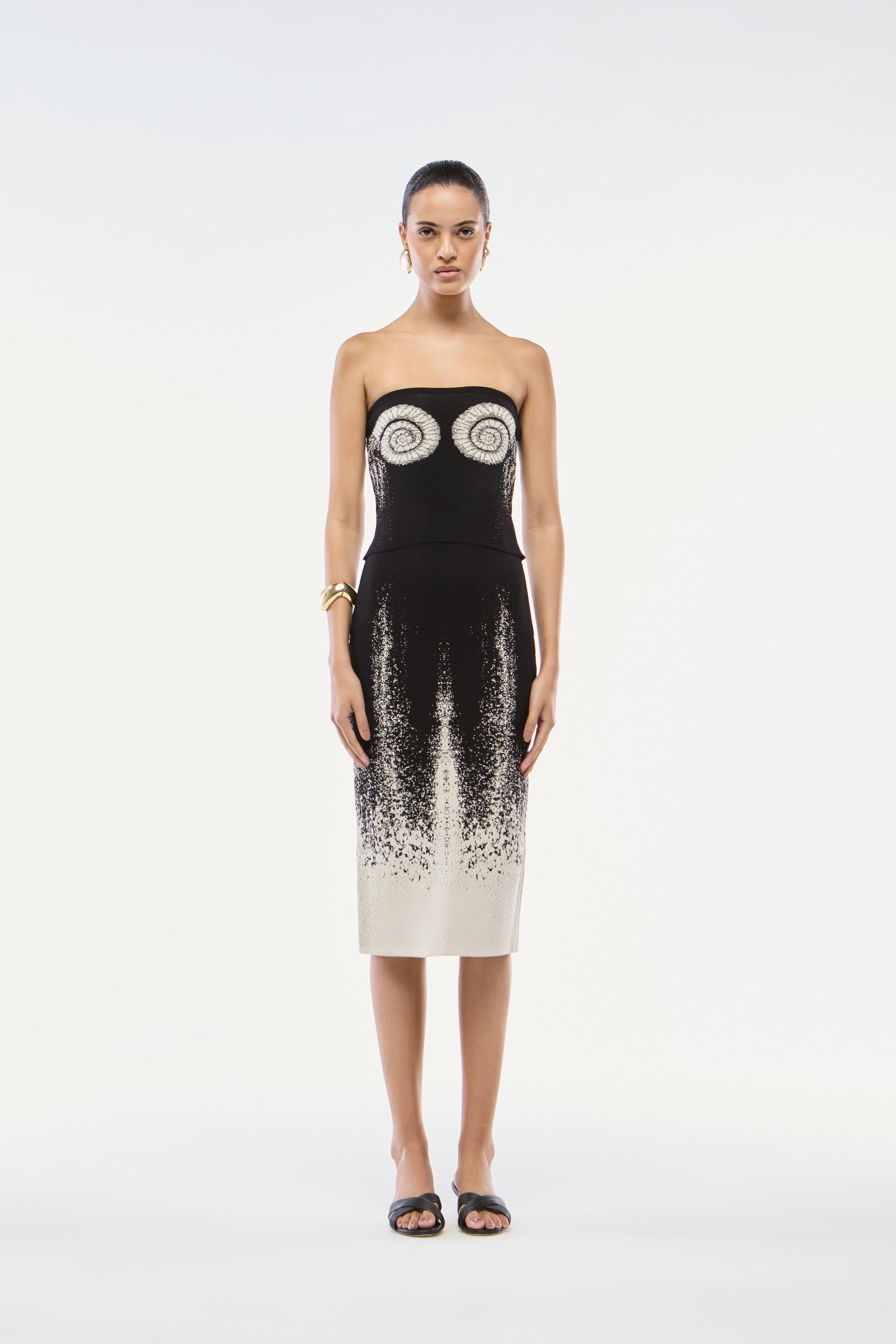SAIA MIDI TRICOT CARACOL PRETO