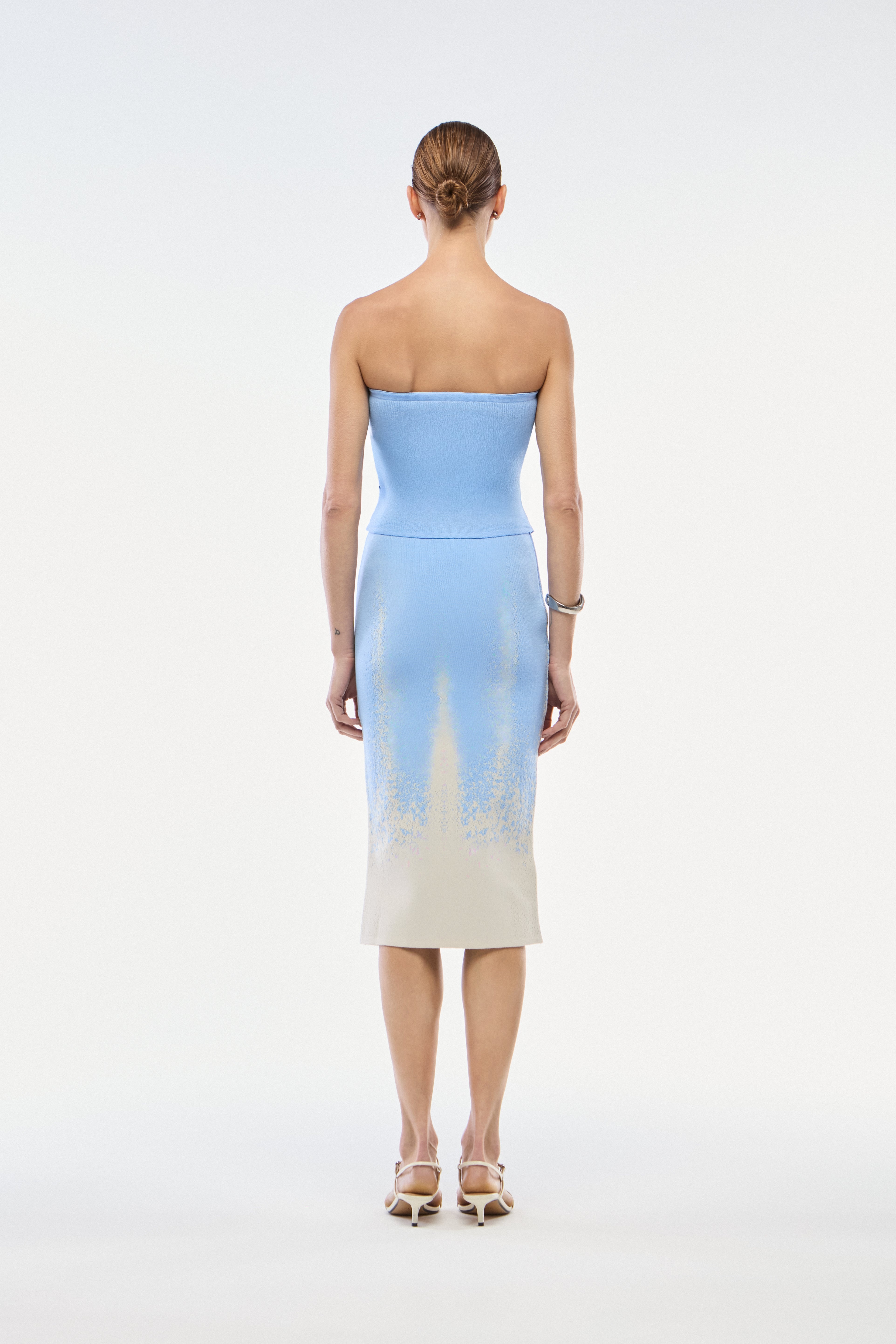 SAIA MIDI TRICOT CARACOL AZUL