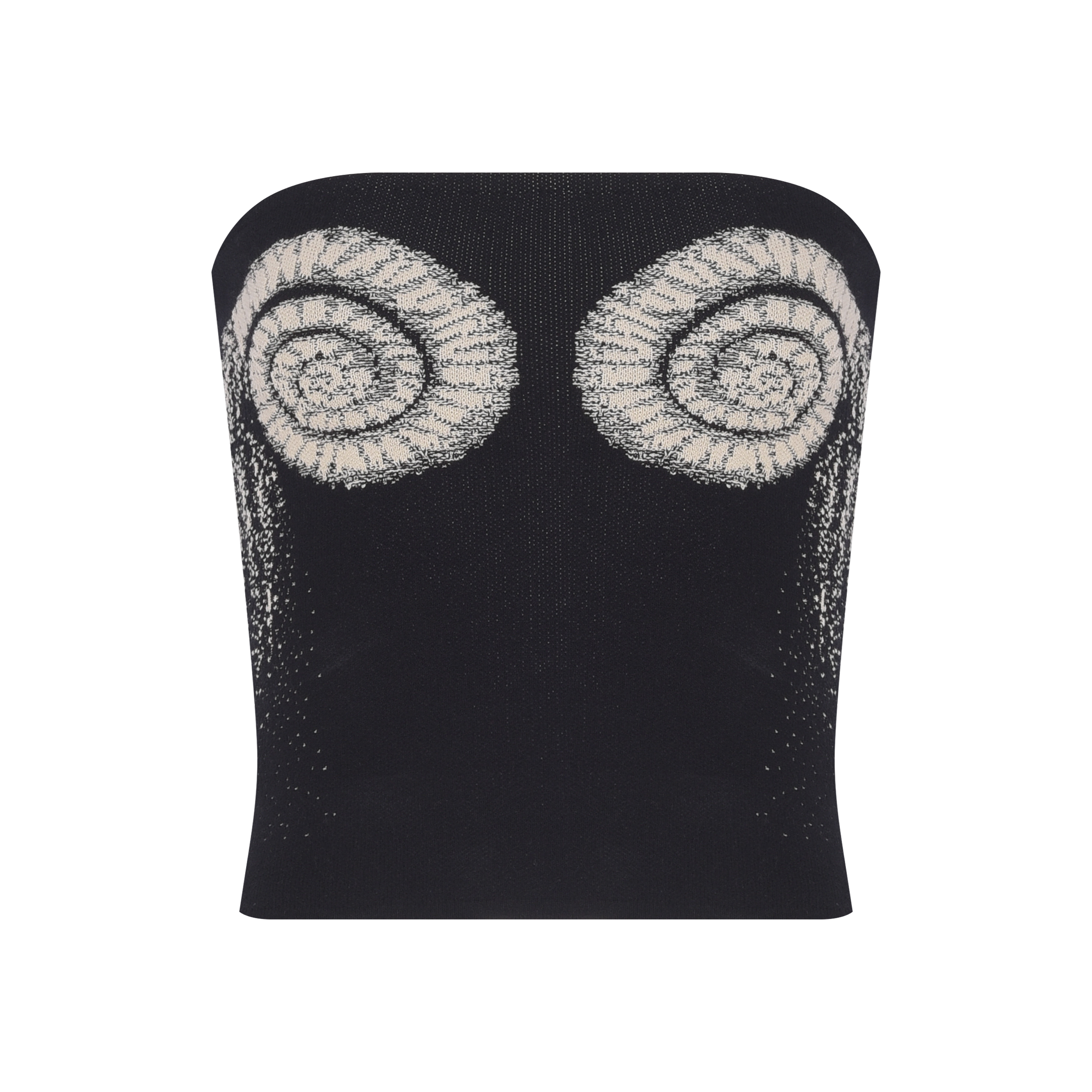 TOP JACQUARD TRICOT CARACOL PRETO