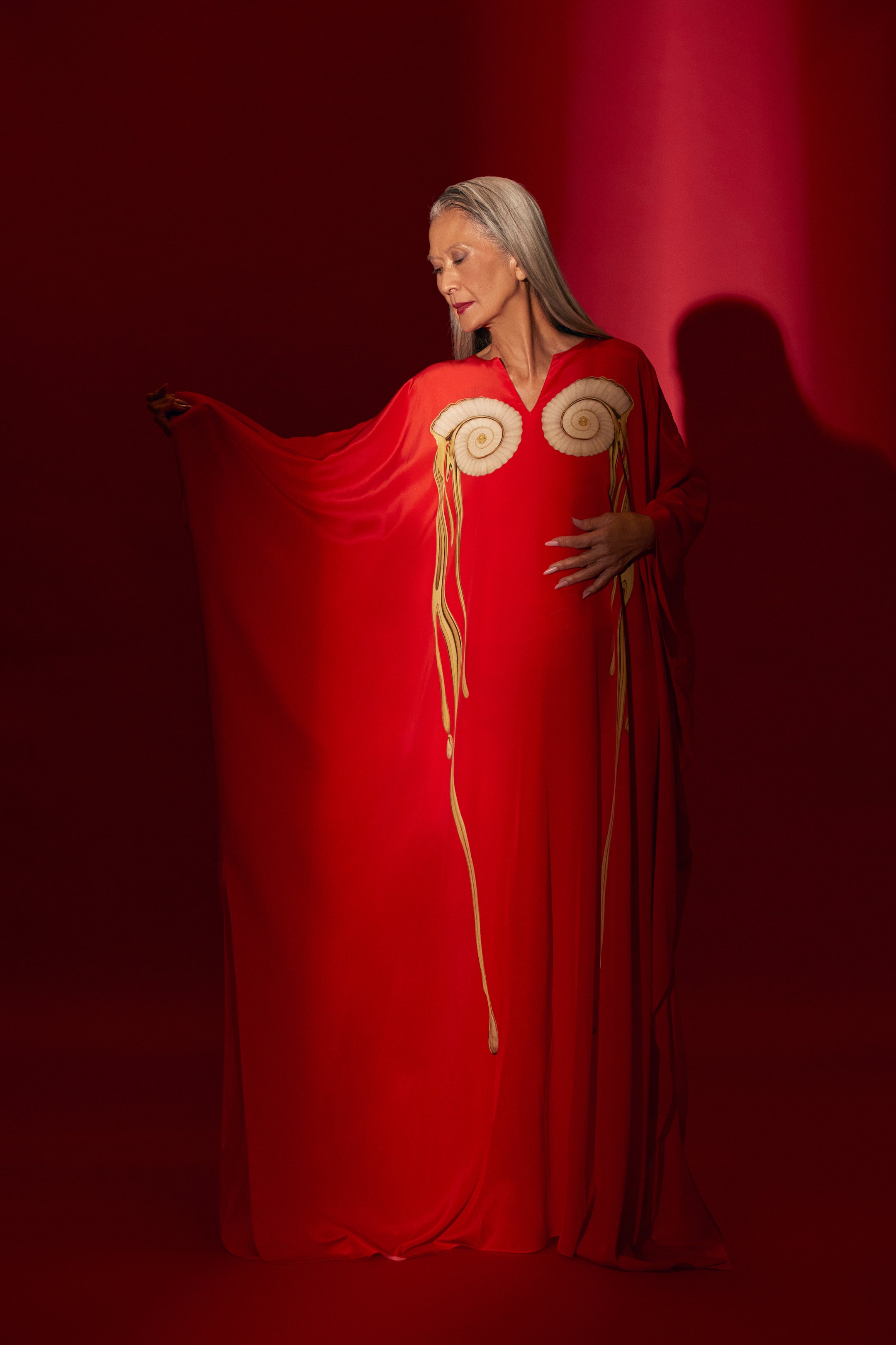 KAFTAN SEDA CARACOL VERMELHO