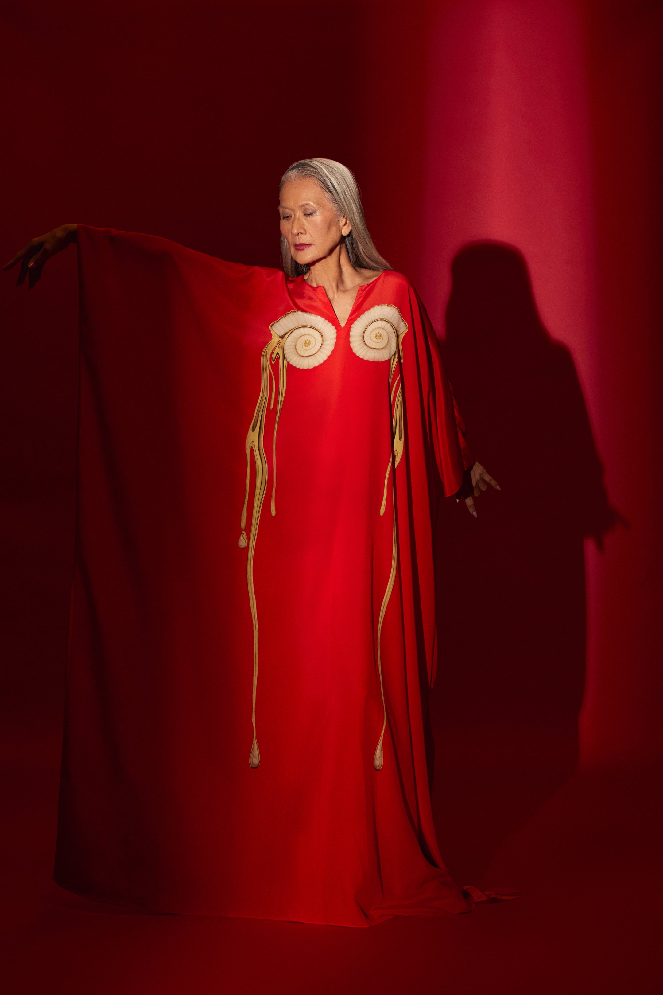 KAFTAN SEDA CARACOL VERMELHO