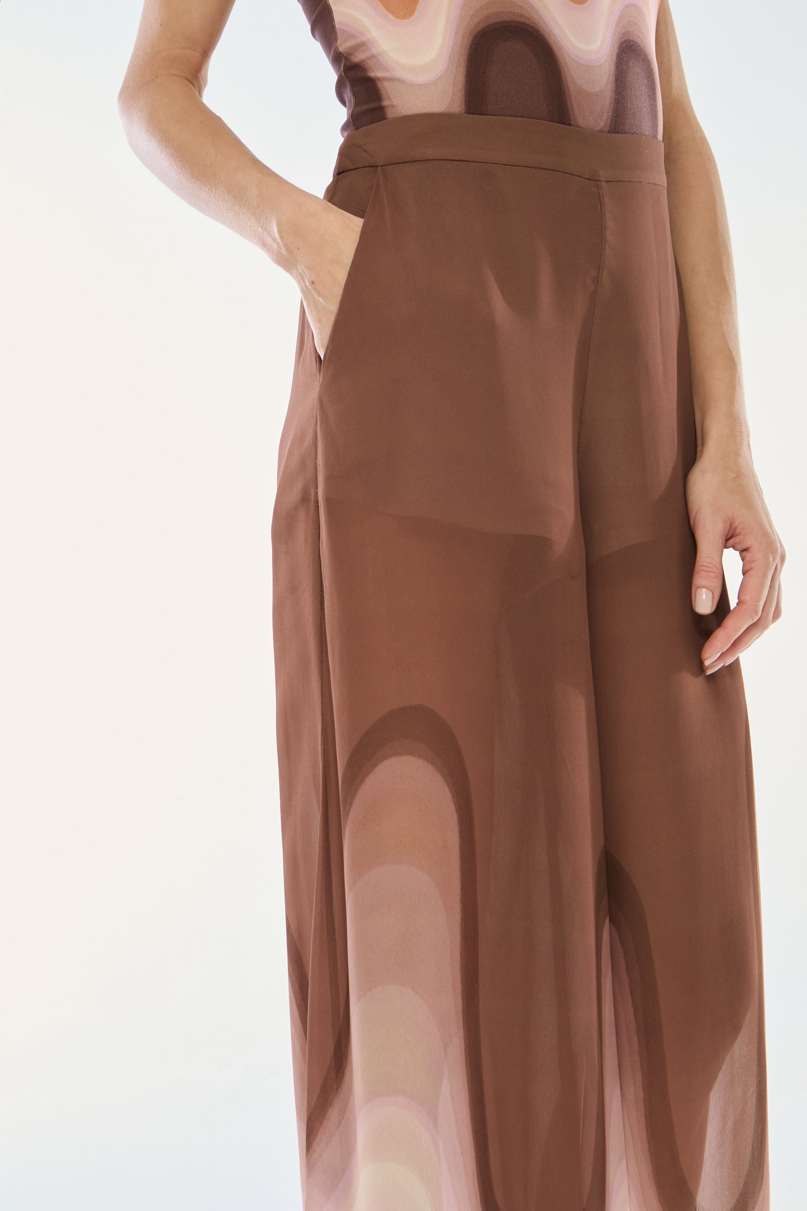 PANTALONA GEORGETTE WAVY BROWN