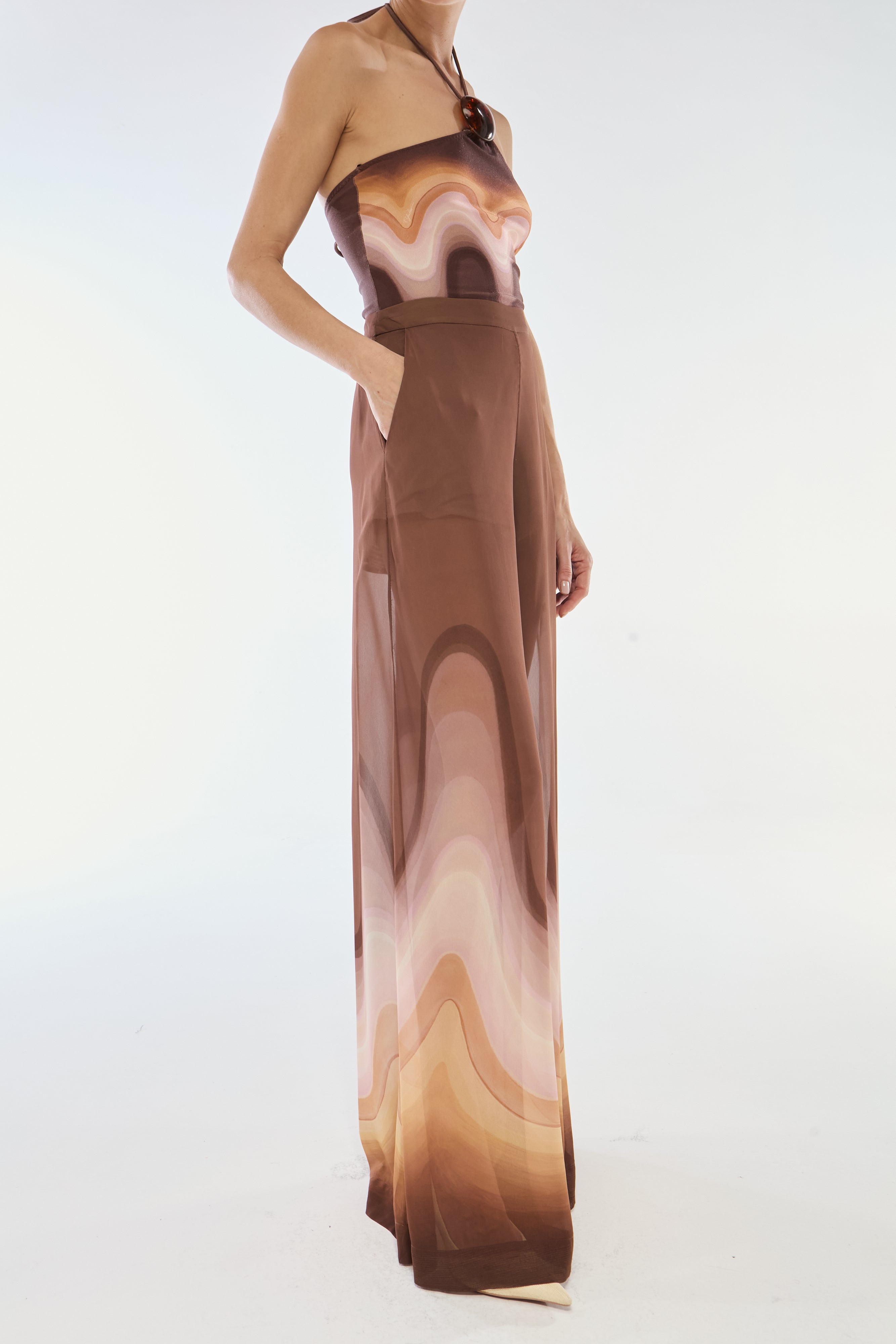 PANTALONA GEORGETTE WAVY BROWN