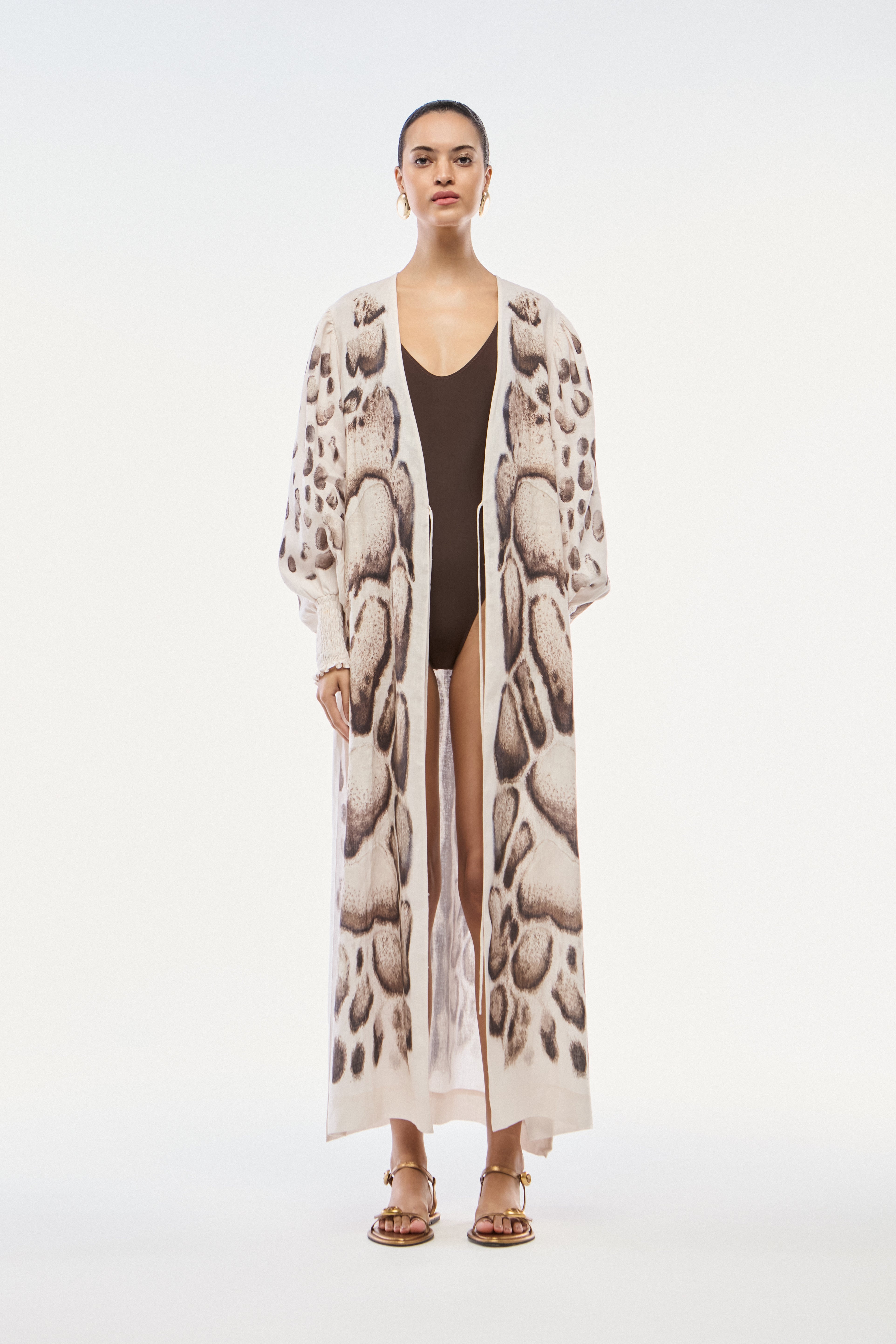ROBE LONGO LINHO SKIN NATURAL