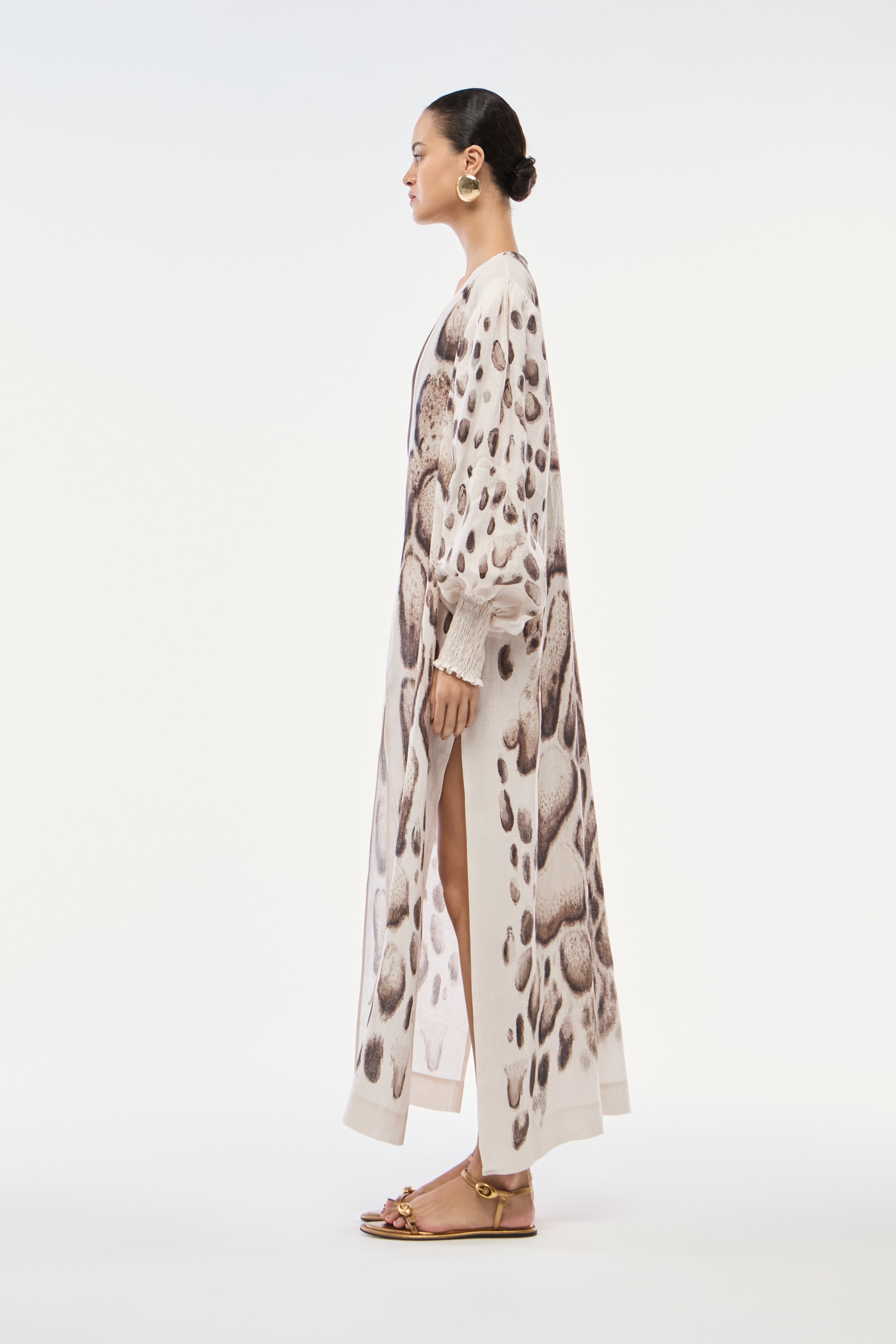 ROBE LONGO LINHO SKIN NATURAL