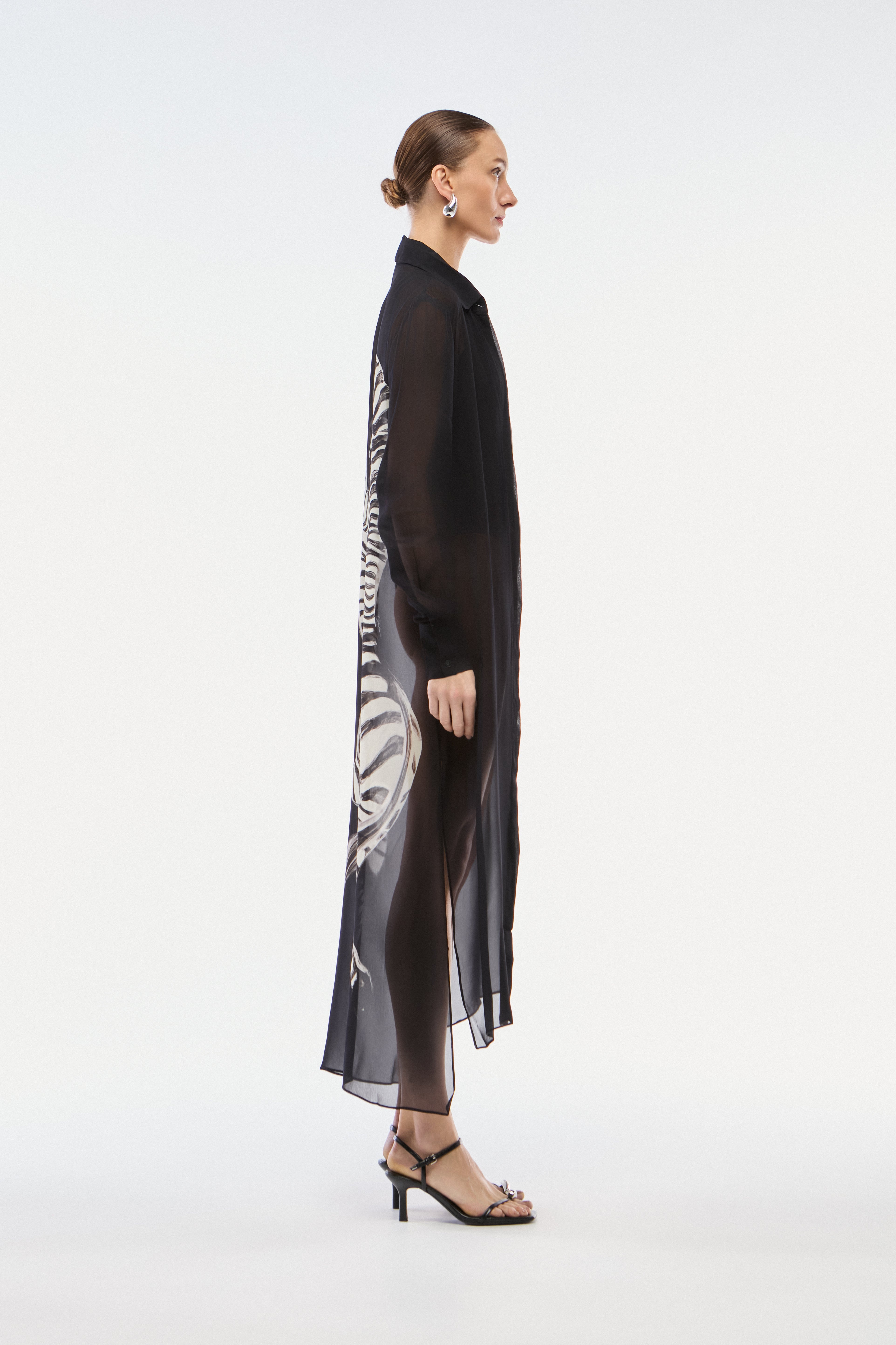 CHEMISE GEORGETTE ZEBRA NATURE PRETO