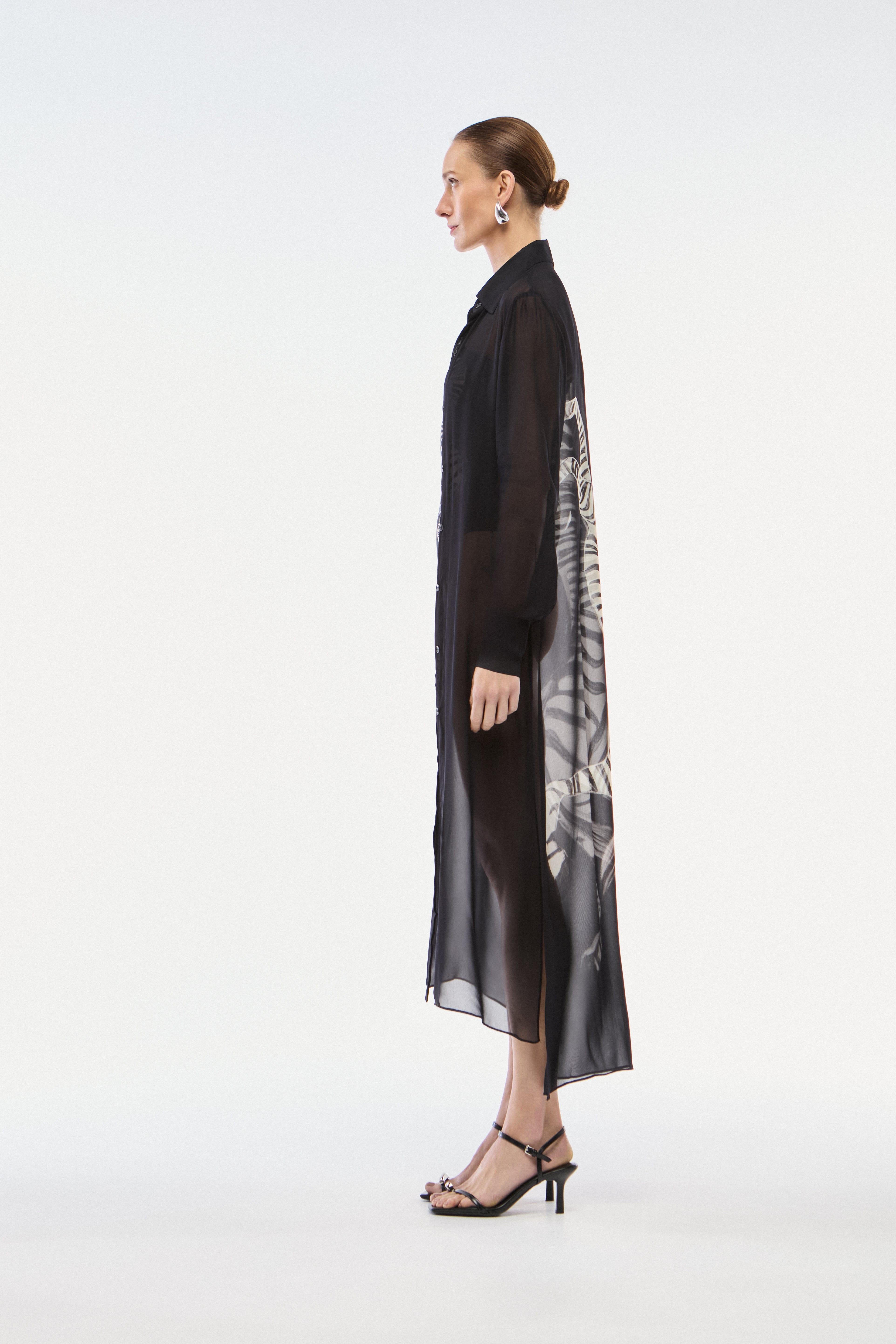 CHEMISE GEORGETTE ZEBRA NATURE PRETO