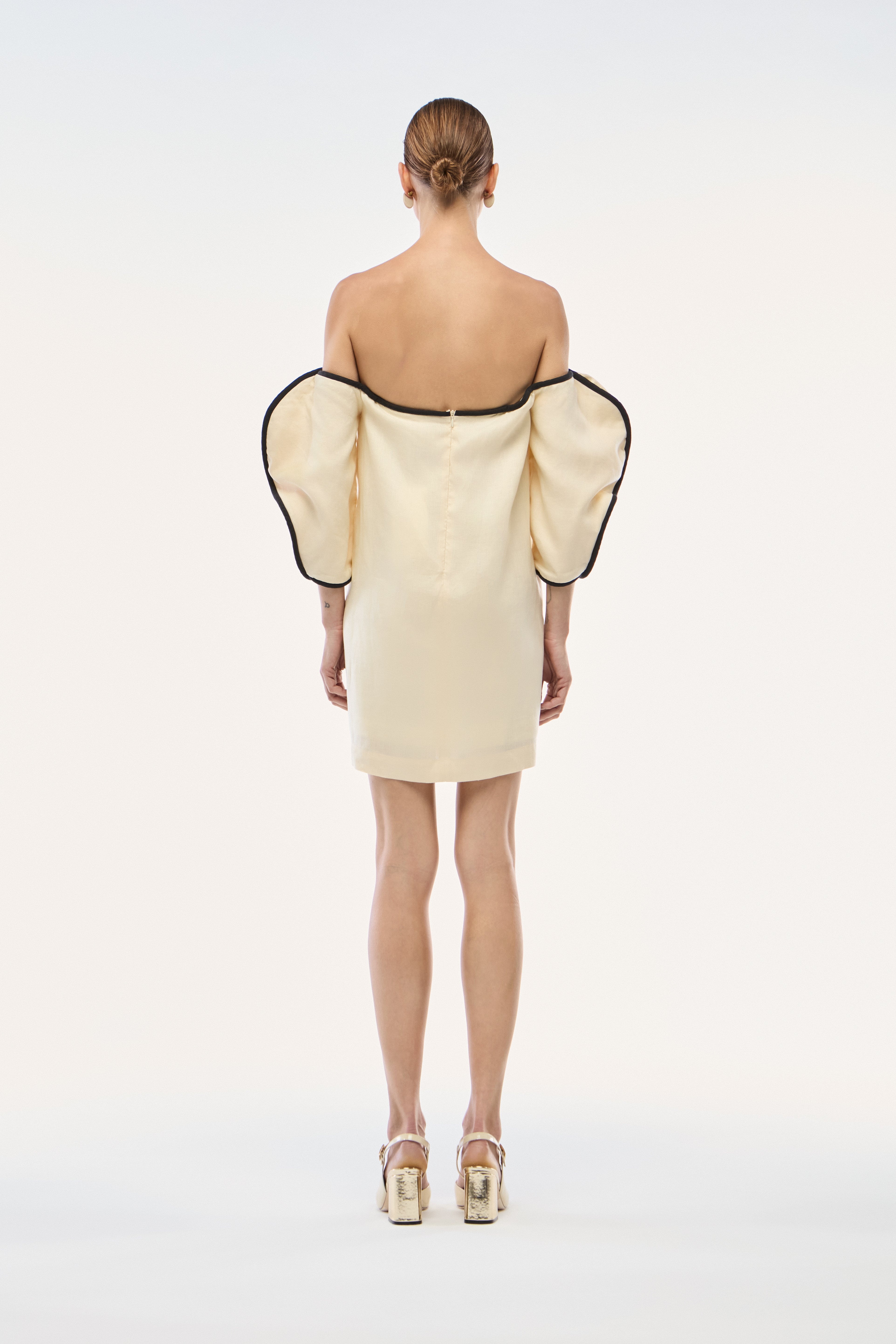 VESTIDO CURTO LINHO OFF-WHITE