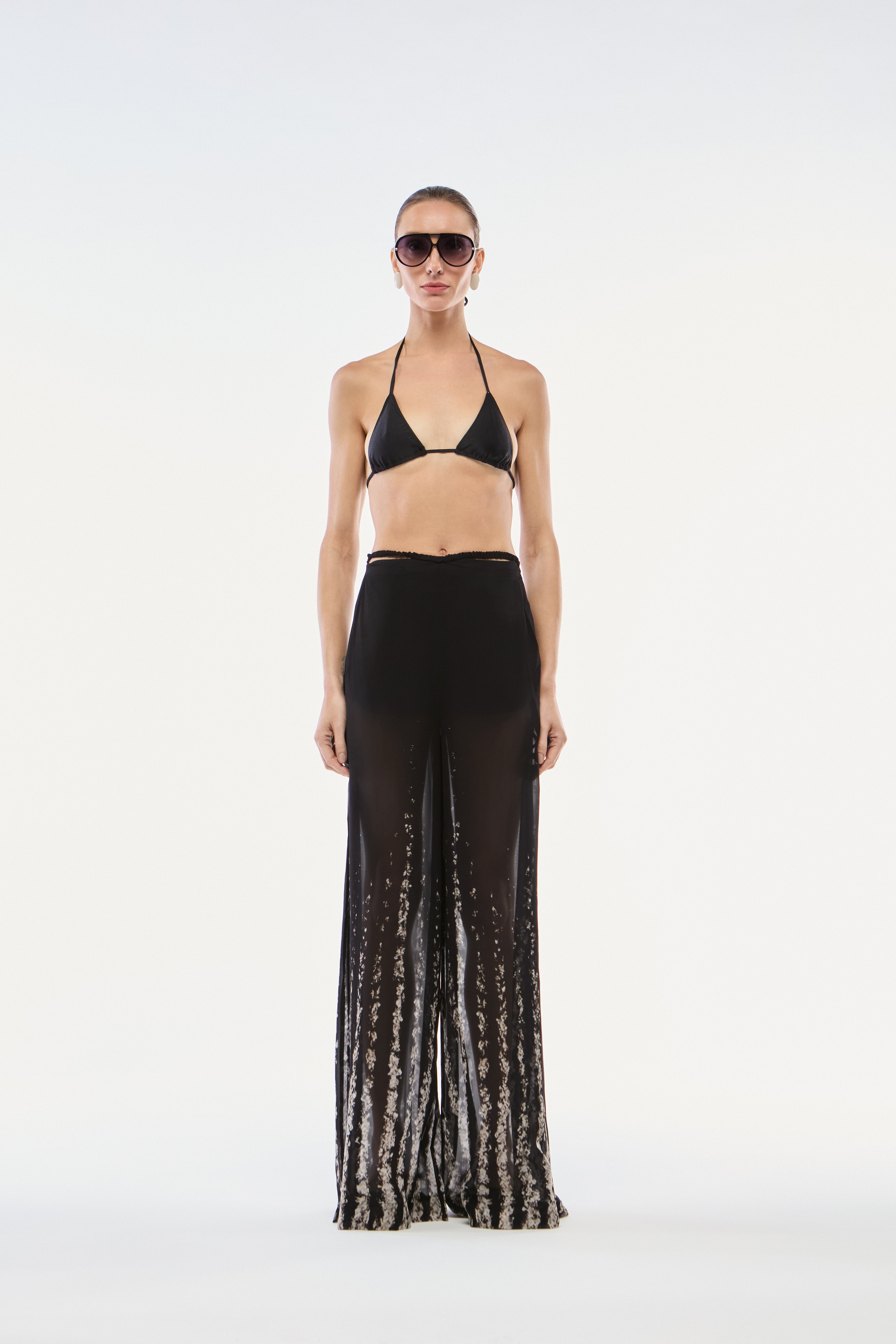 CALÇA PANTALONA BOLHAS PRETO