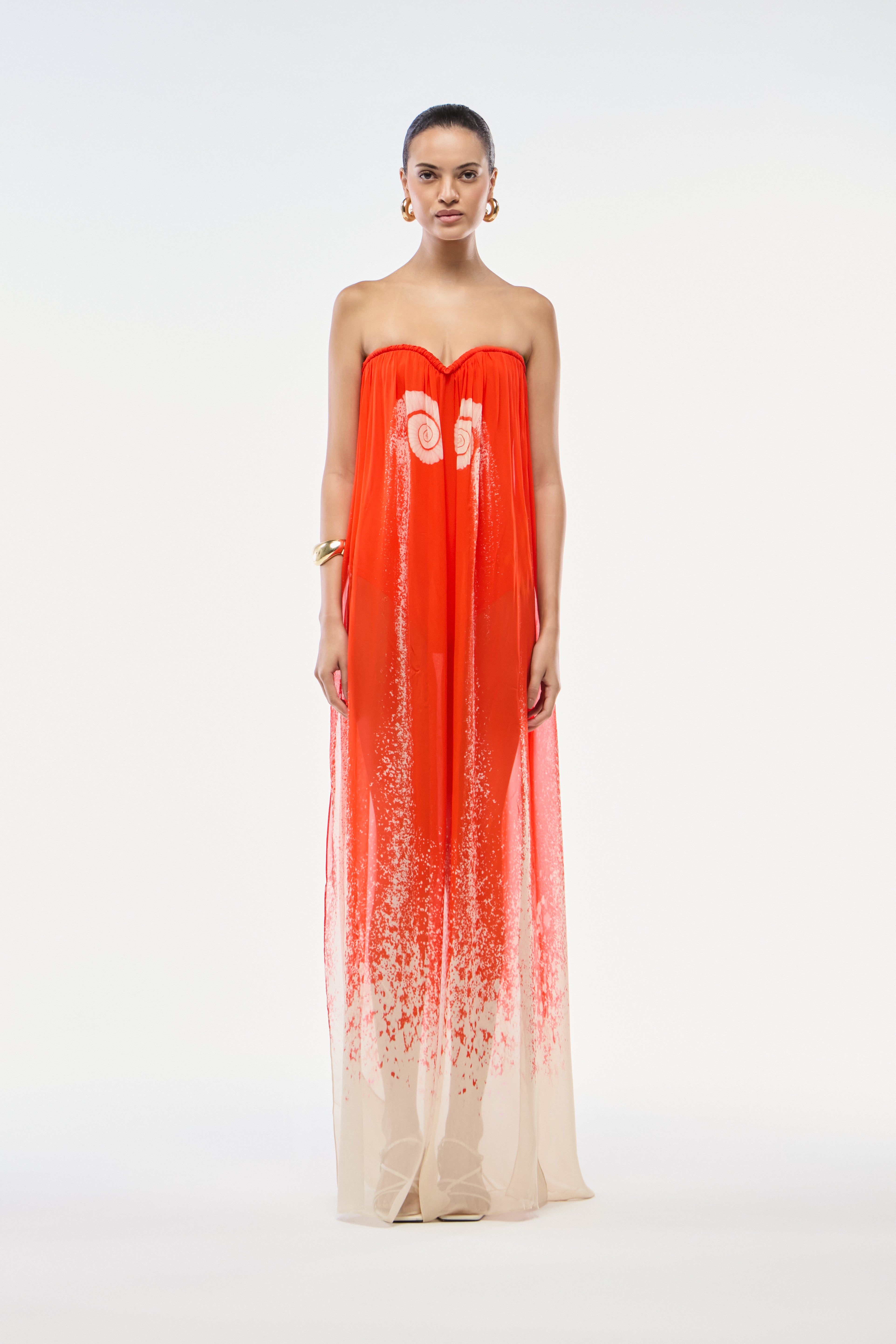 VESTIDO TQC MAIÔ BOLHAS VERMELHO