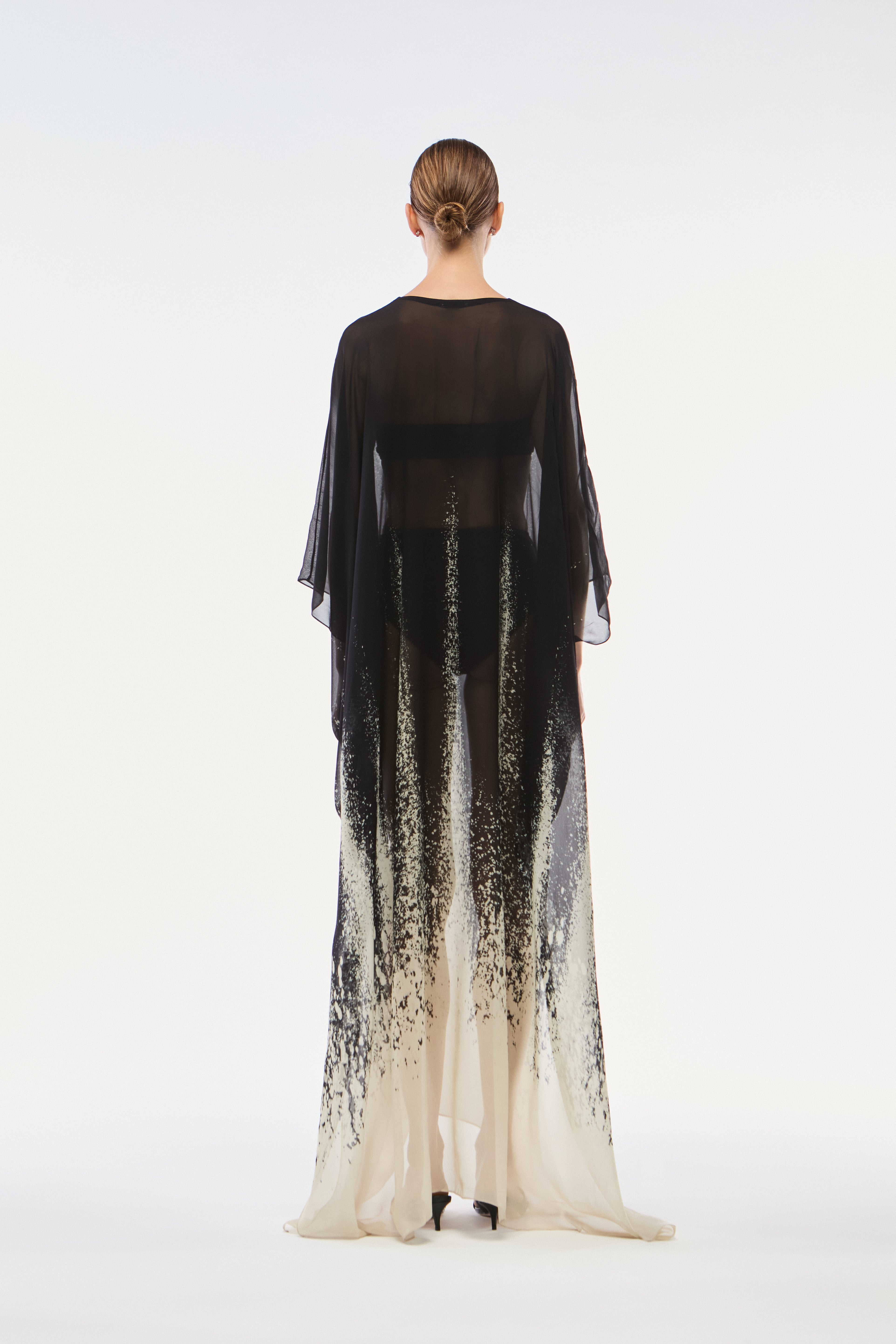 KAFTAN GEORGETTE CARACOL PRETO