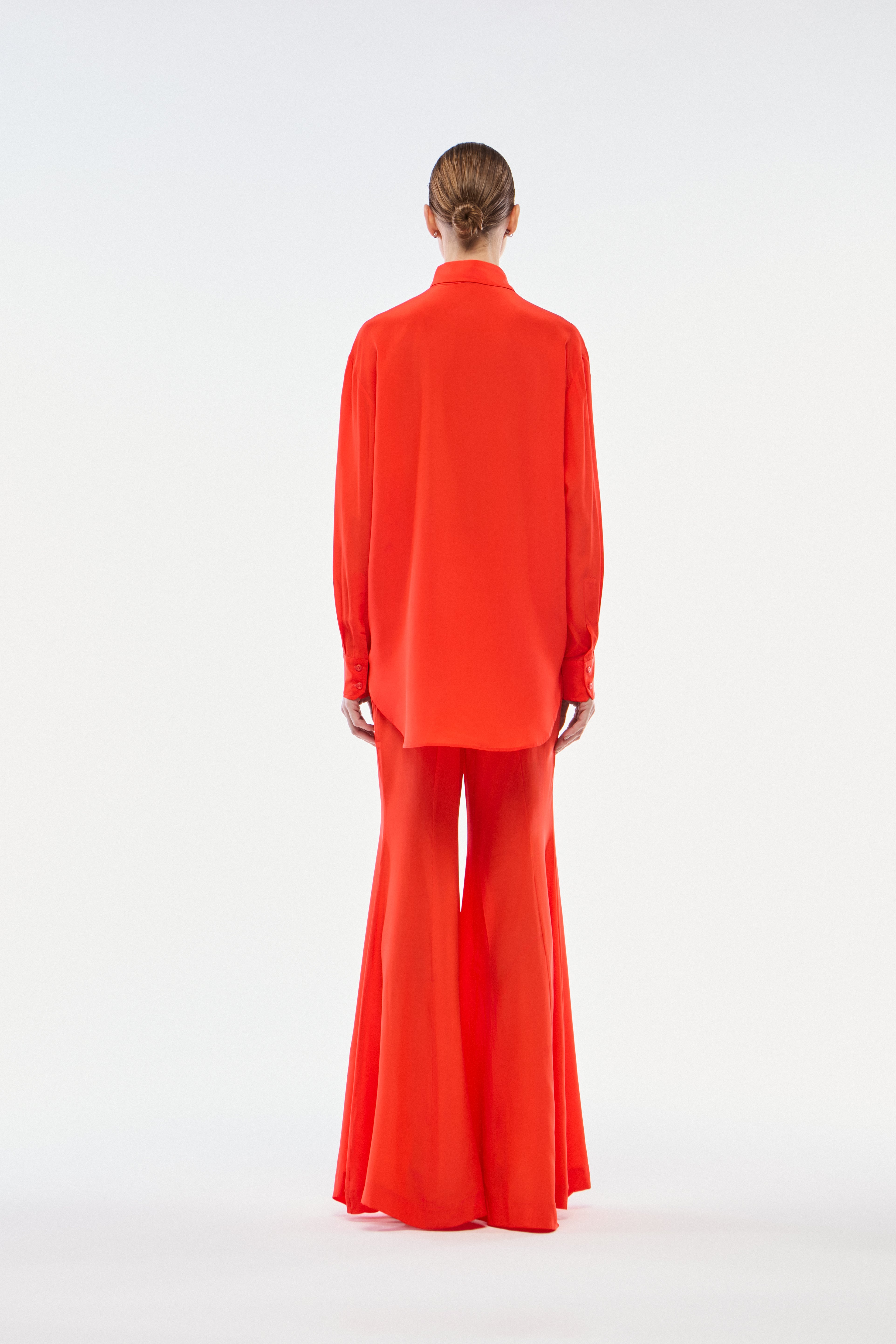 CALÇA FLARE SEDA VERMELHO