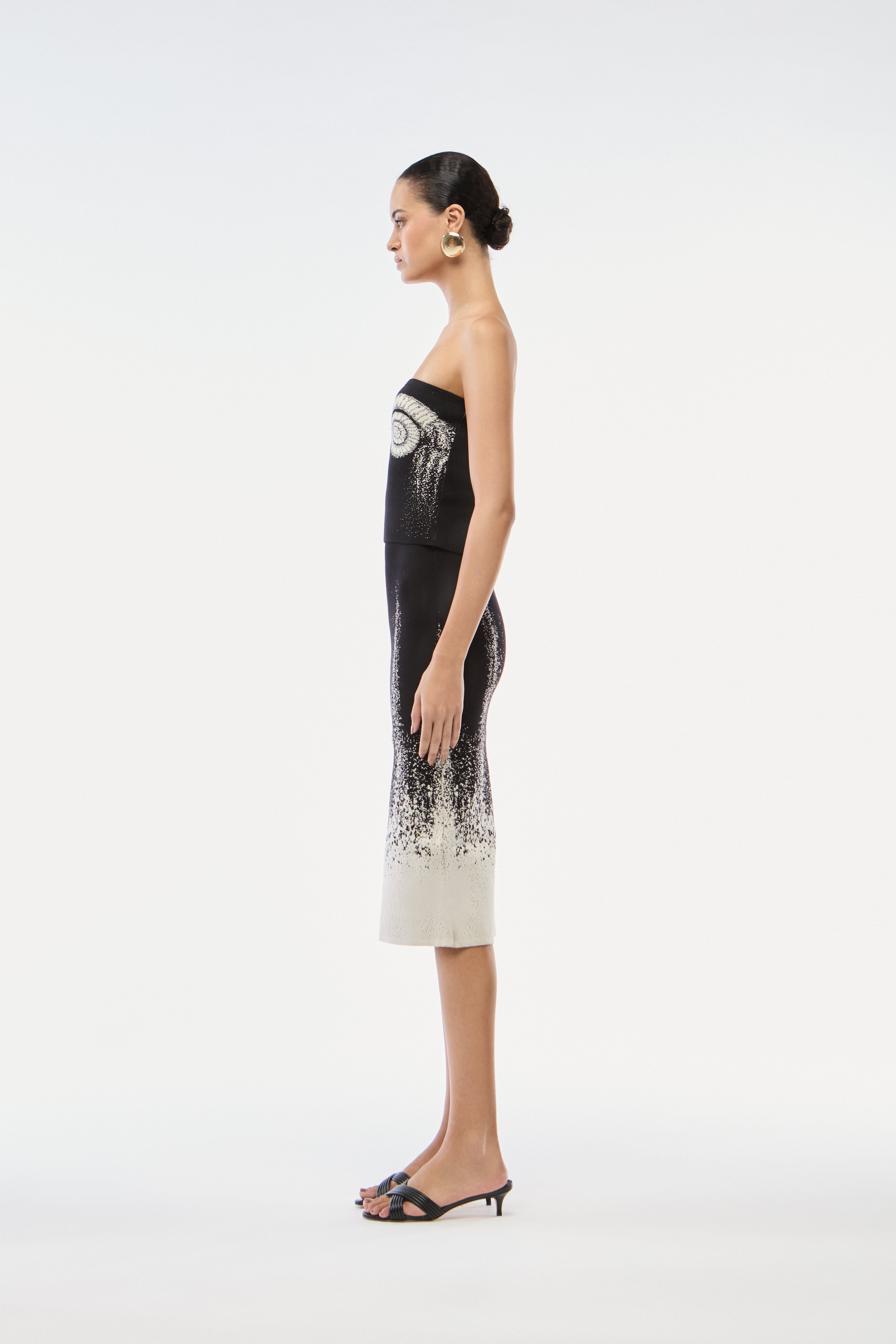 SAIA MIDI TRICOT CARACOL PRETO