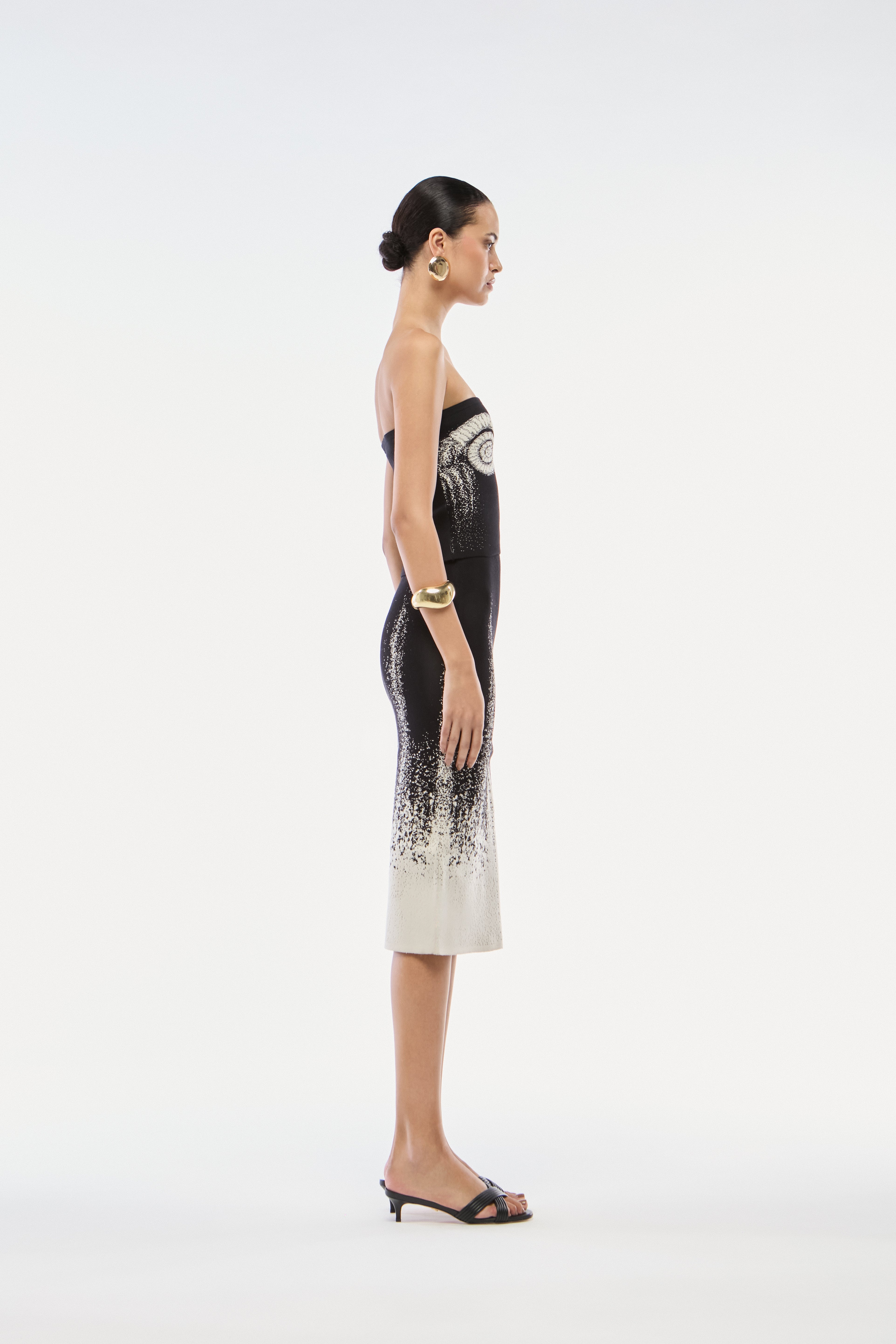 SAIA MIDI TRICOT CARACOL PRETO