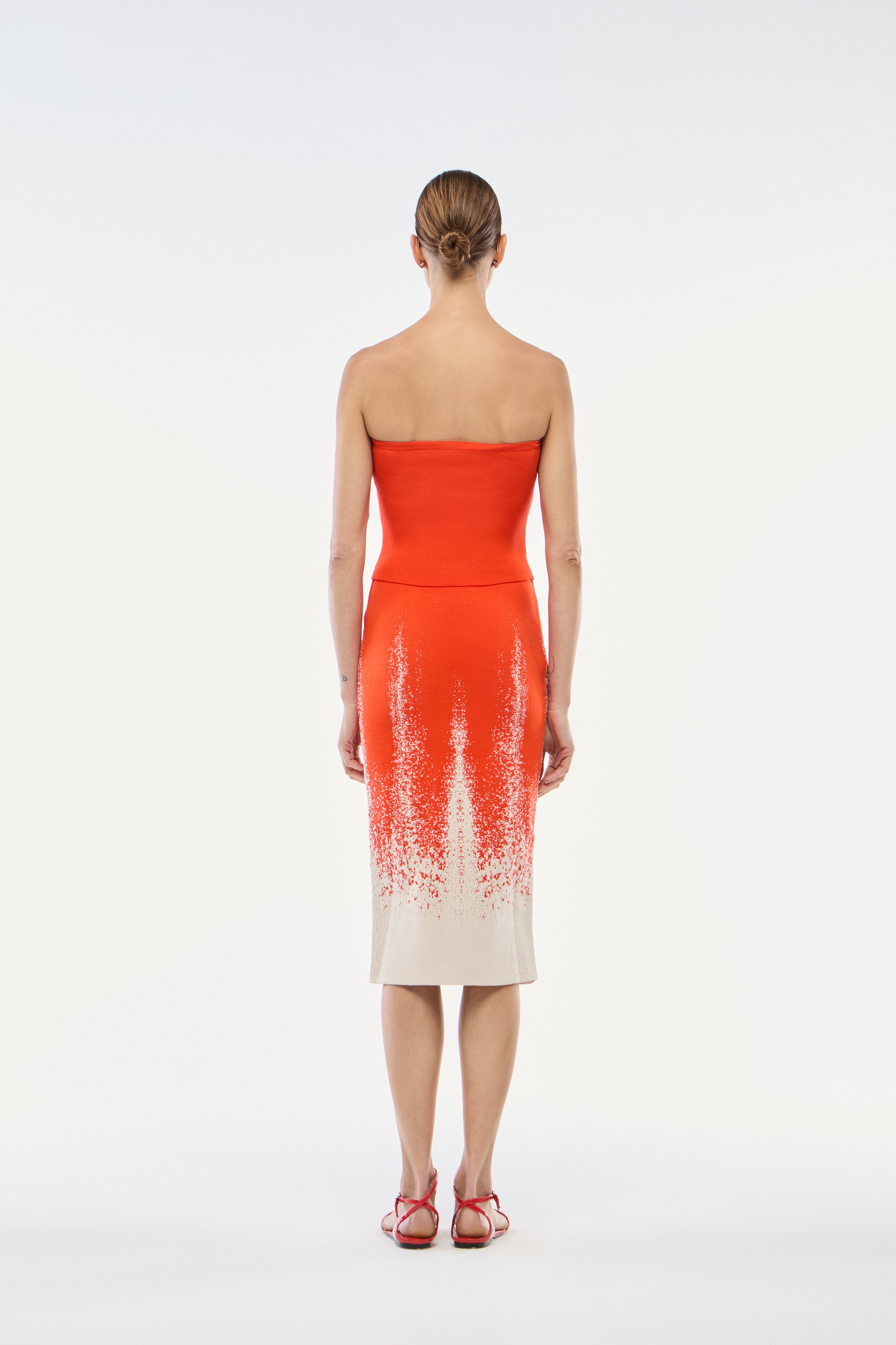 TOP JACQUARD TRICOT CARACOL VERMELHO
