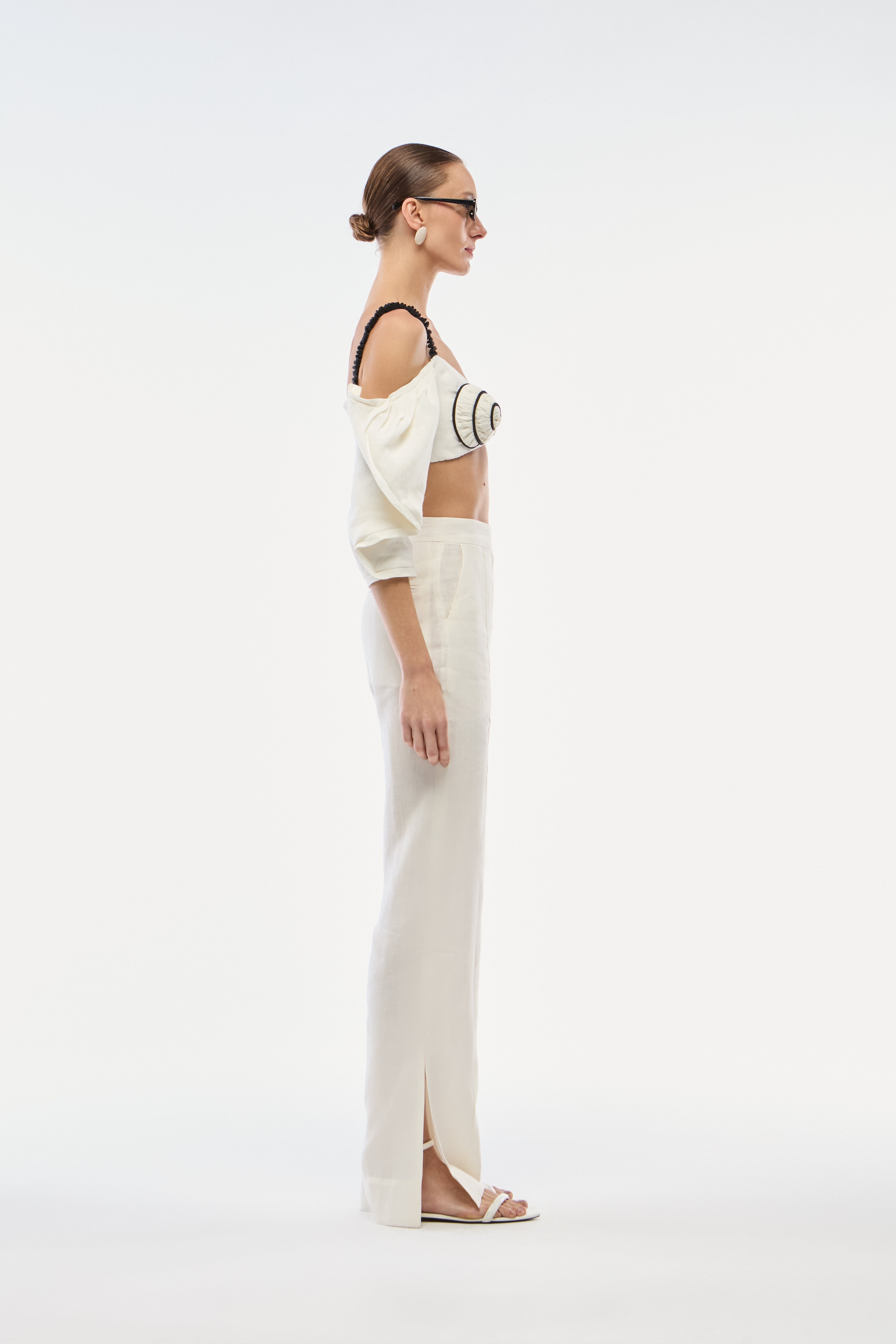 TOP CROPPED LINHO CARACOL OFF-WHITE