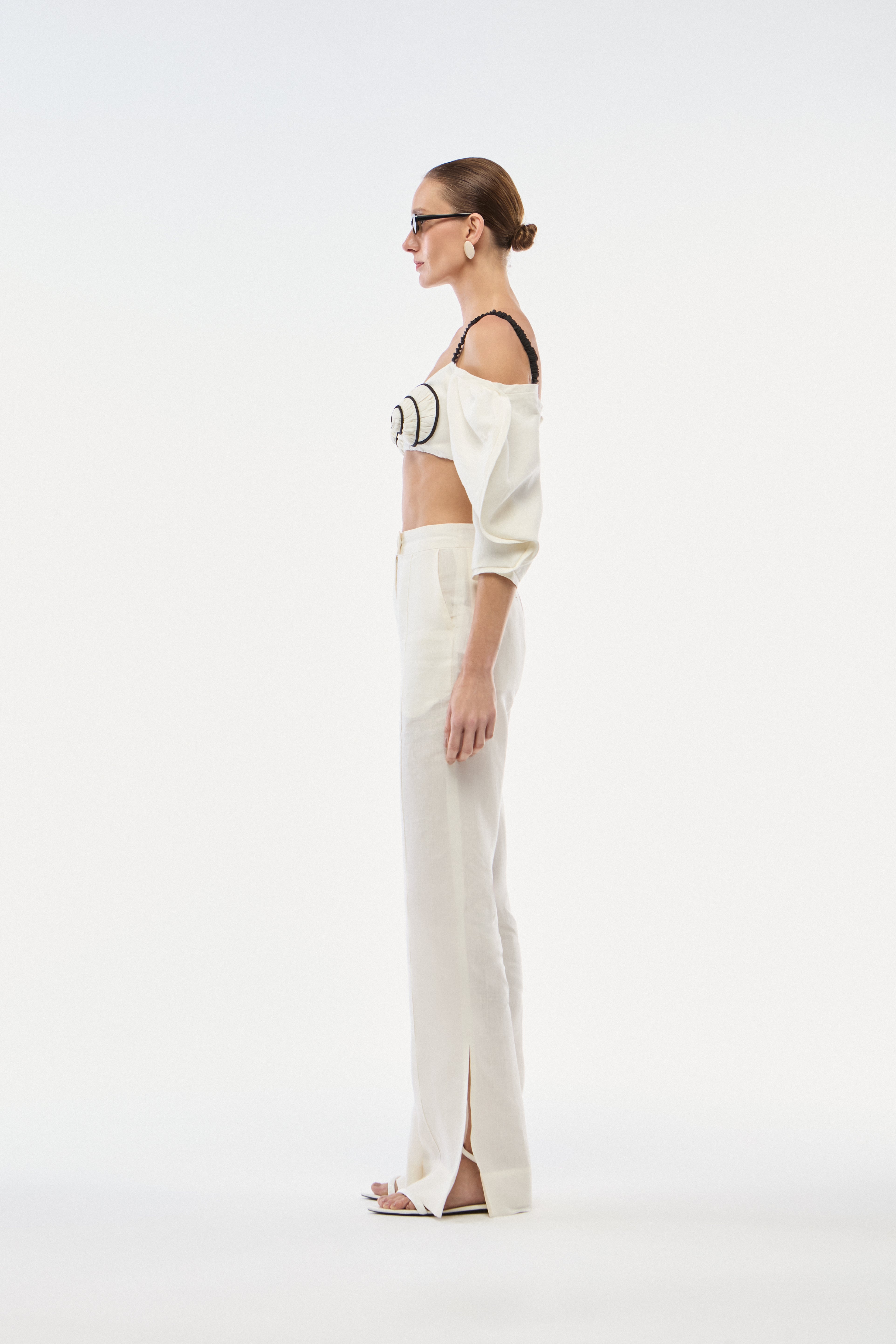 TOP CROPPED LINHO CARACOL OFF-WHITE