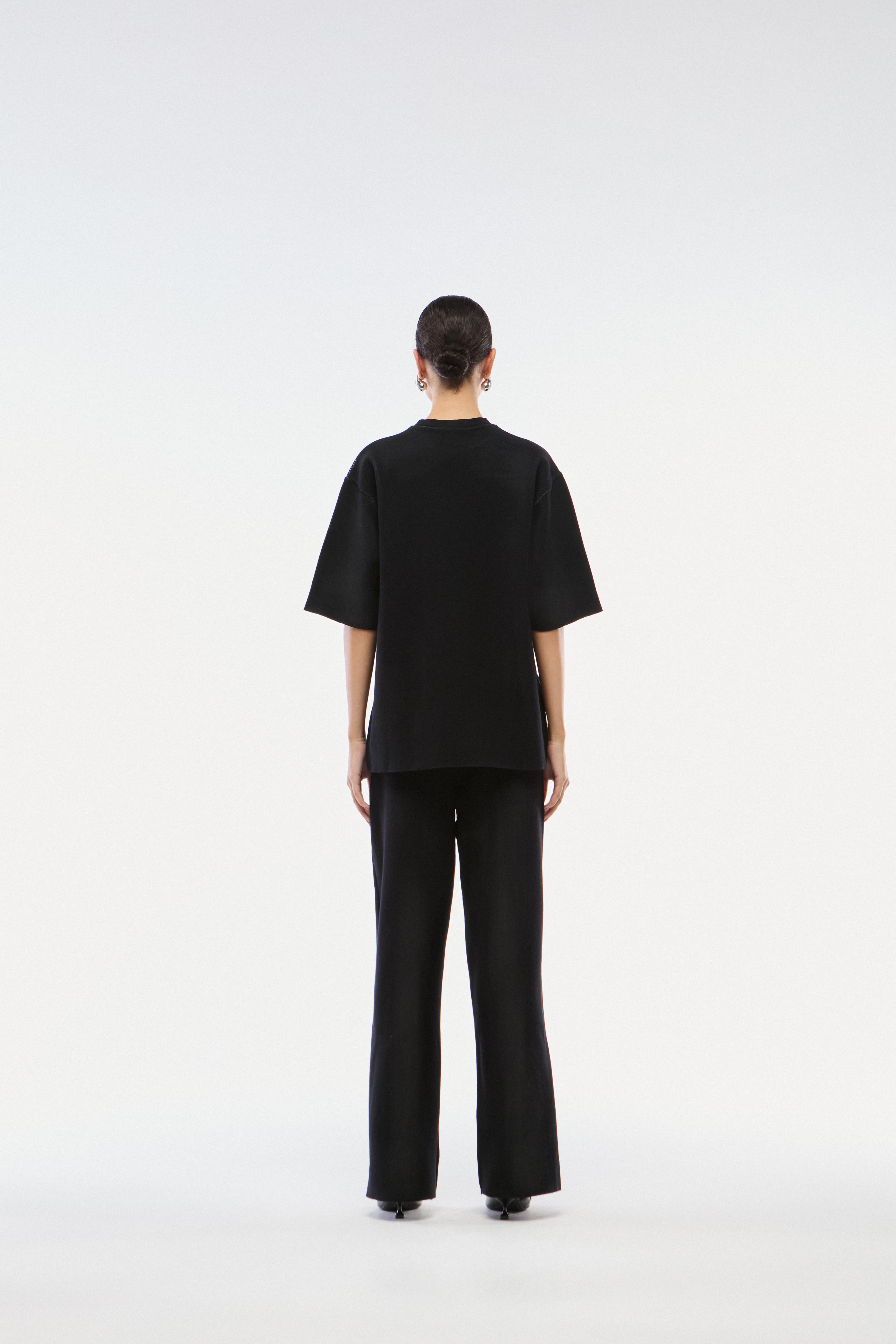 CALÇA TRICOT JACQUARD  PRETO