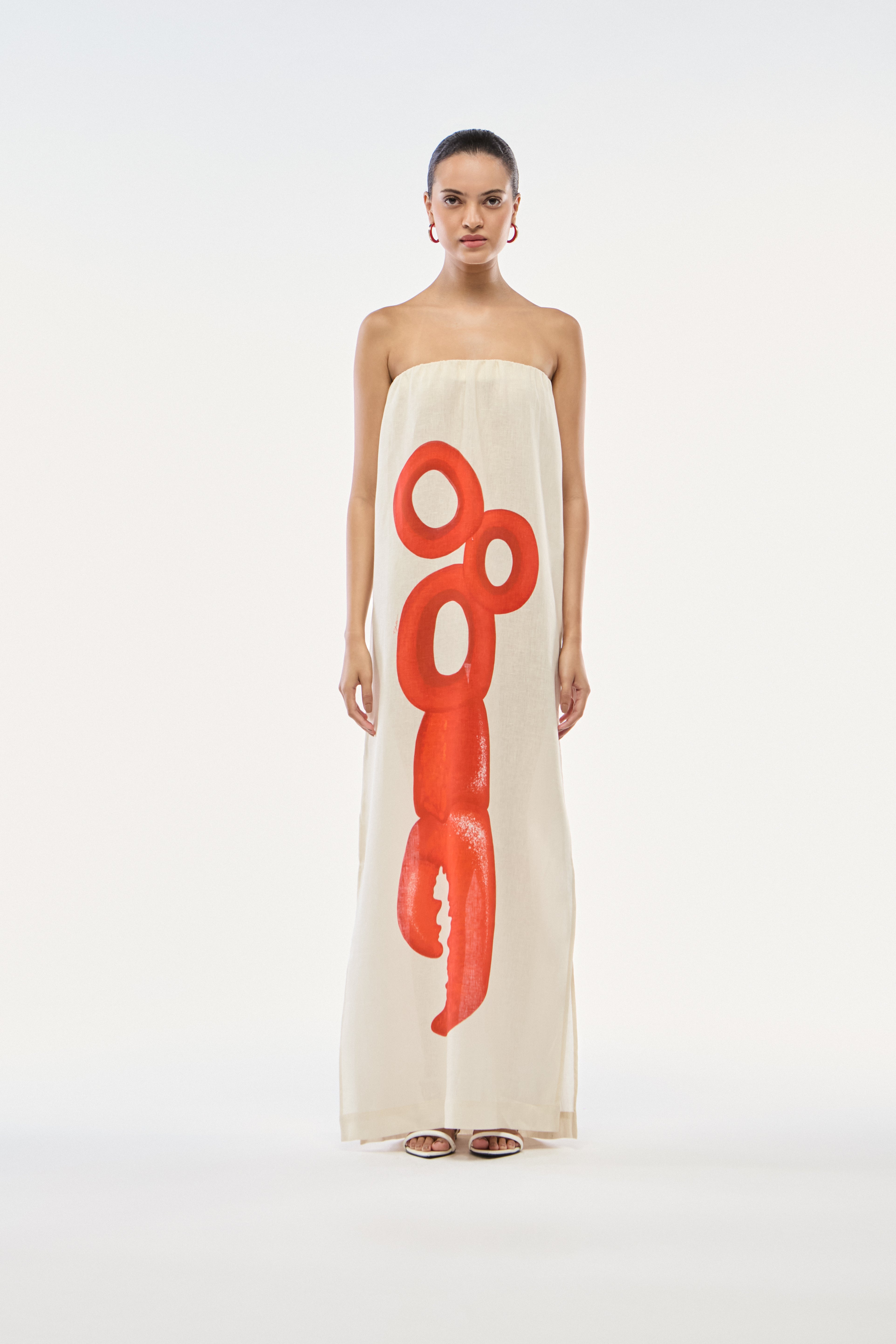 VESTIDO SEM ALÇA LINHO LOBSTER