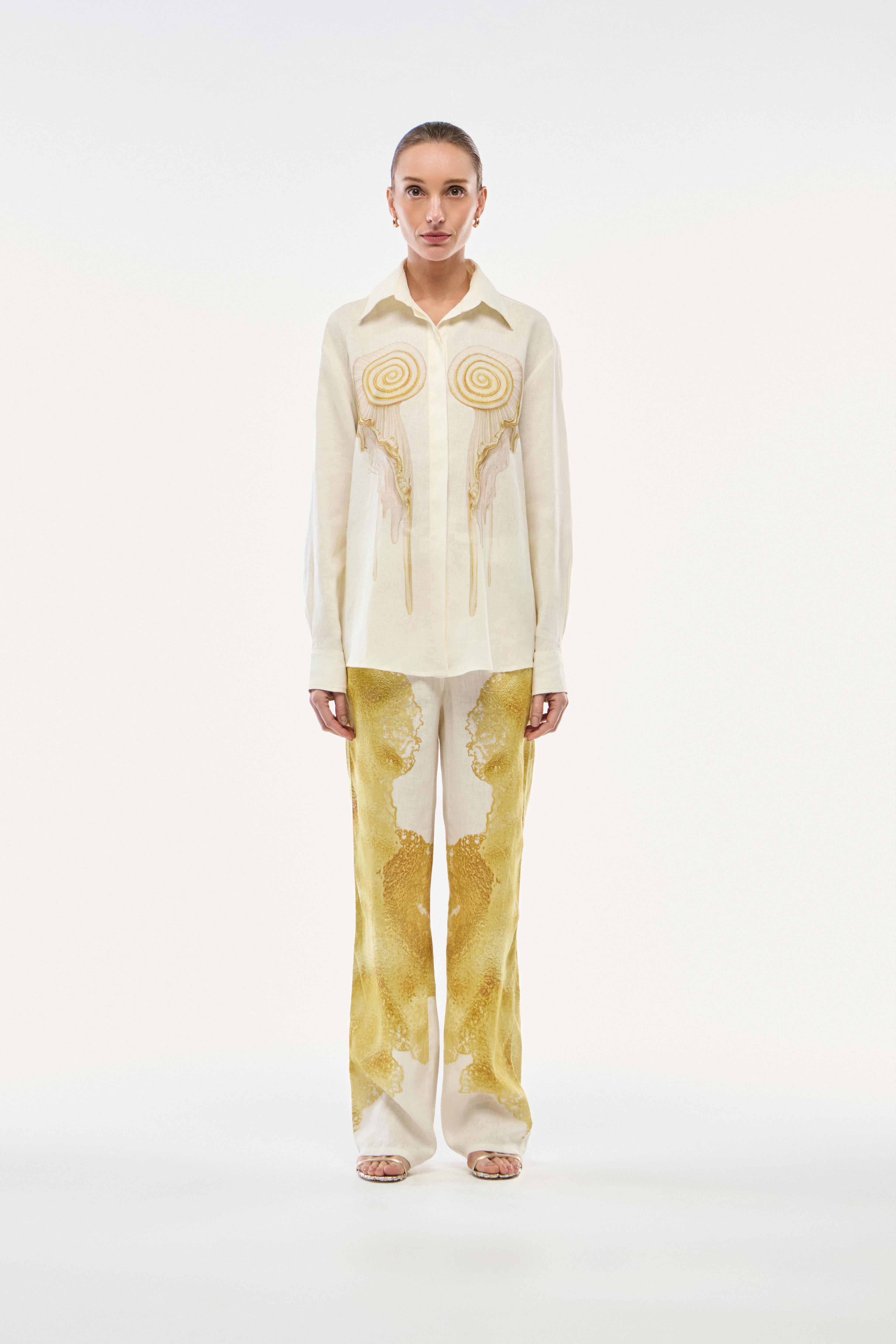 CALÇA RETA LINHO IRIS GOLD