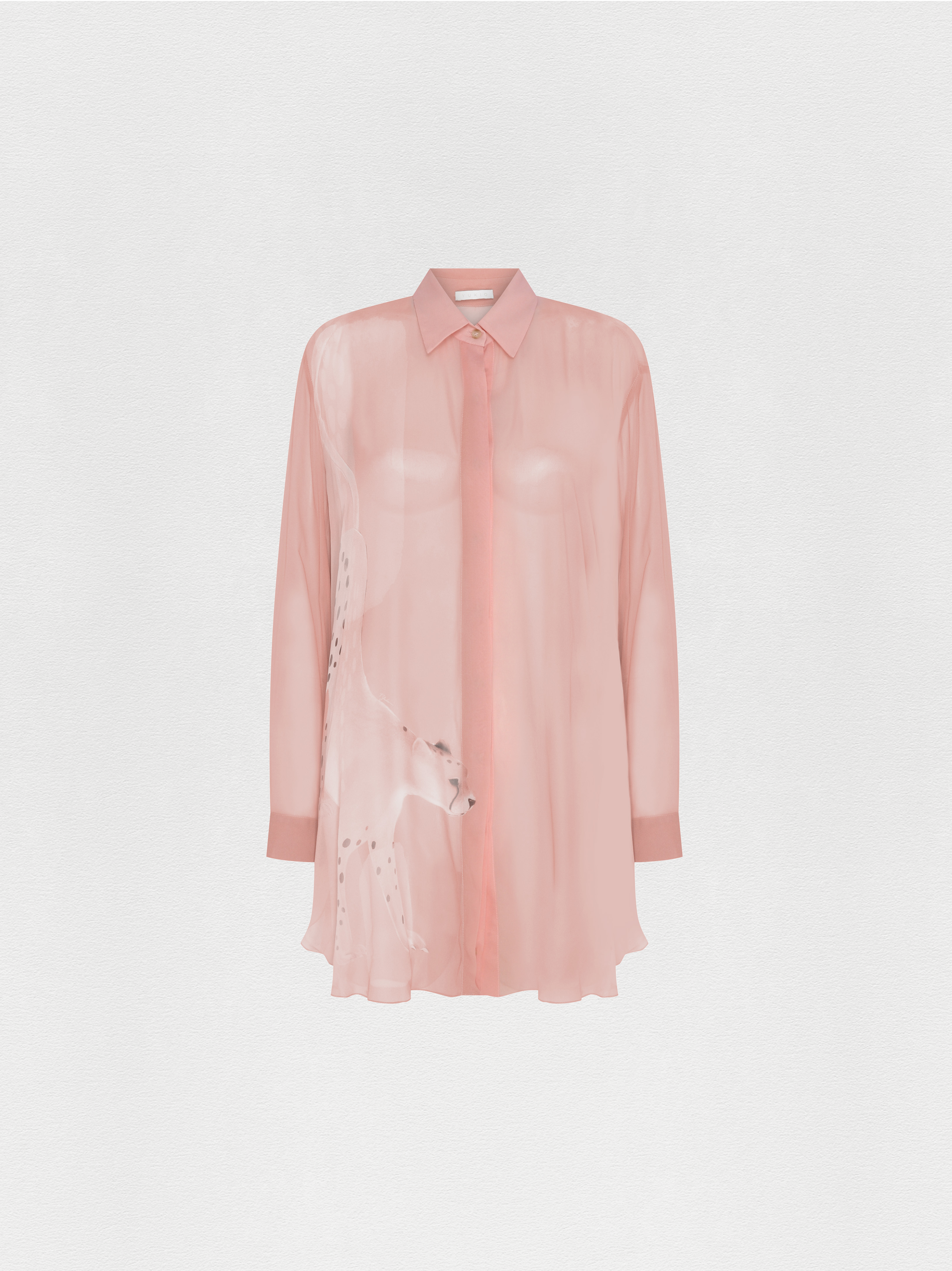CAMISA GEORGETTE GUEPARDO ROSA