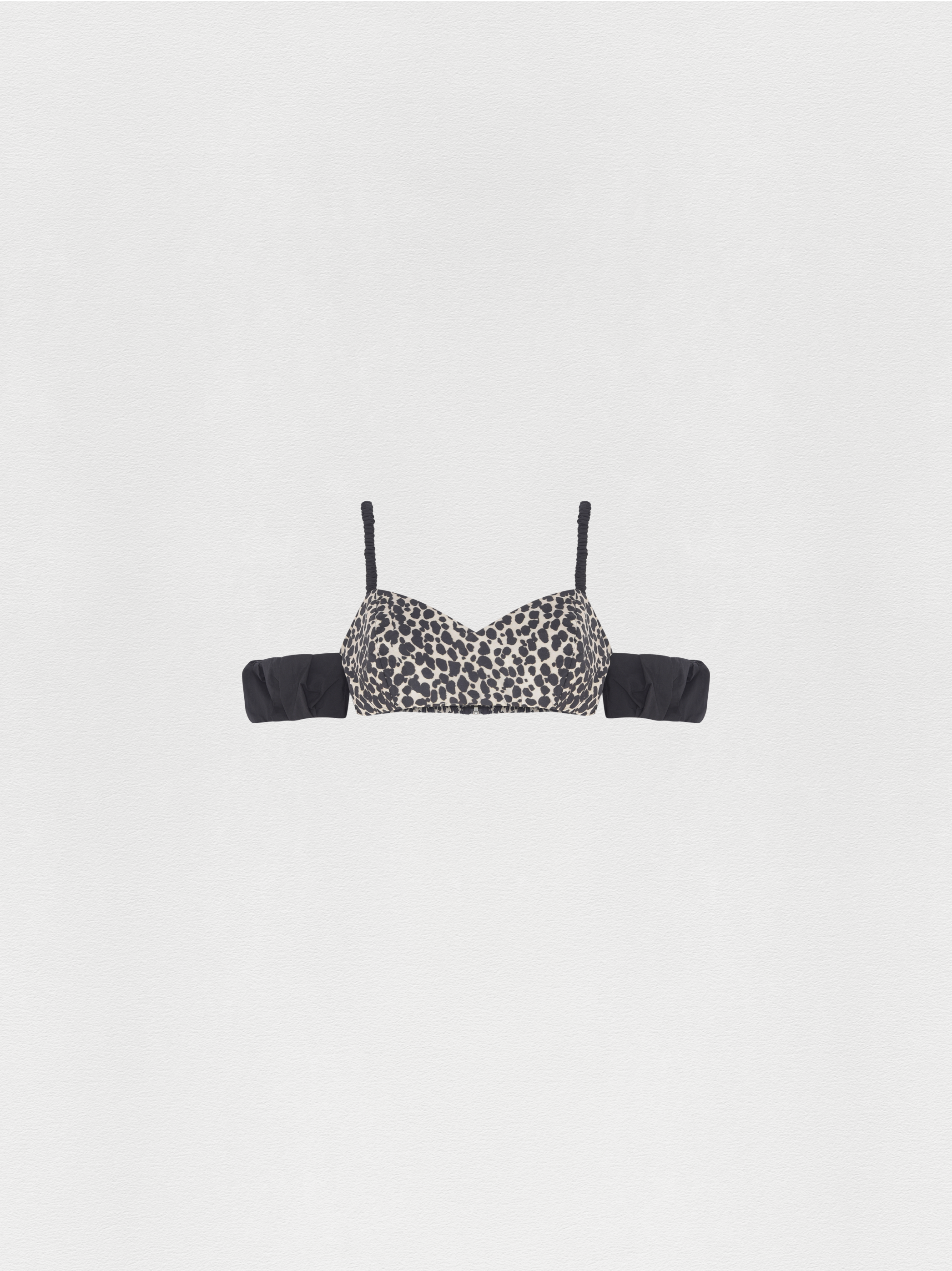 TOP MANGAS CIGANINHA BOLHAS PRETO