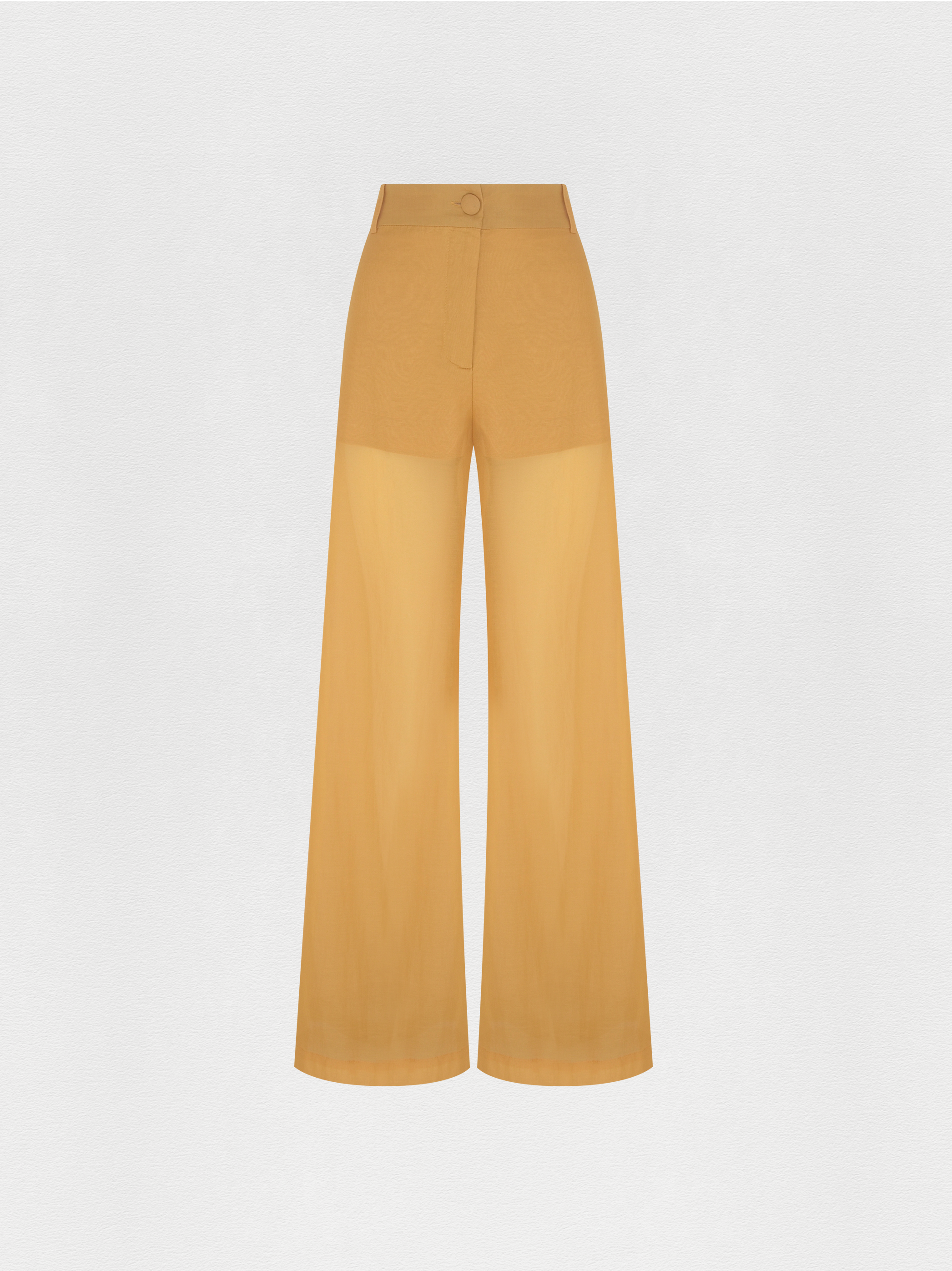 CALÇA PANTALONA ALGODÃO DE SEDA AMARELO GUEPARDO