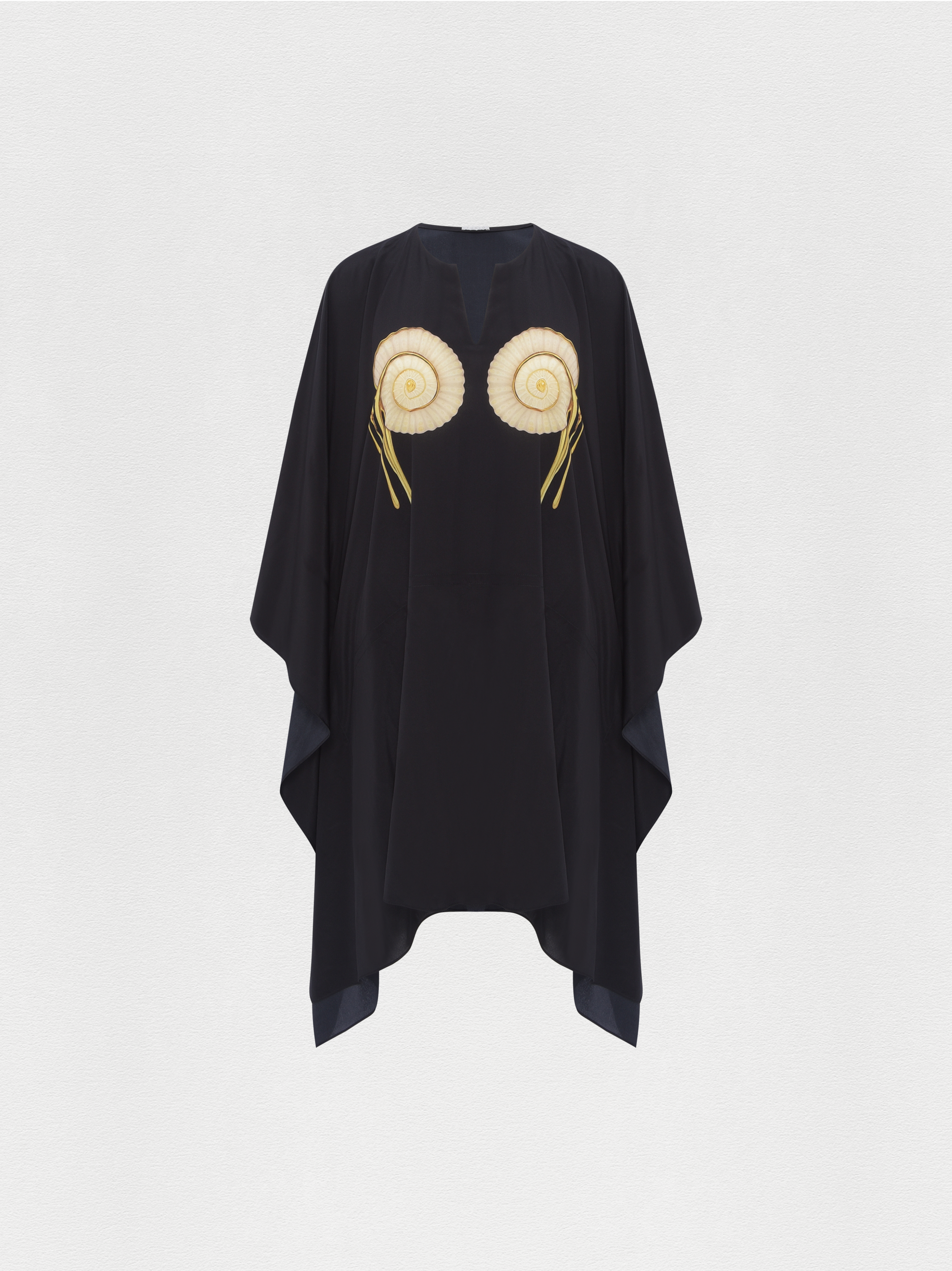 KAFTAN CURTO SEDA CARACOL PRETO