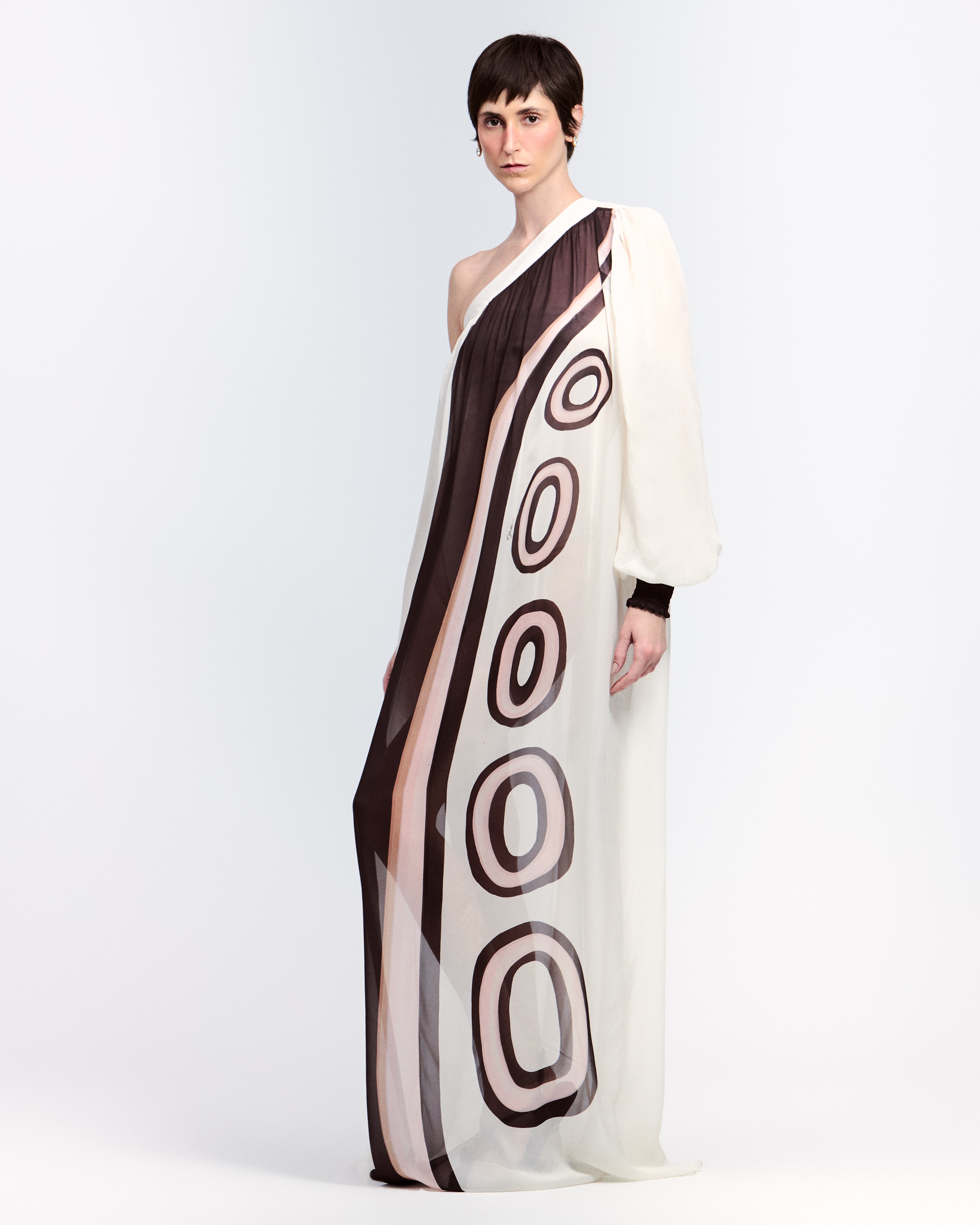 VESTIDO OMBRO SÓ GEORGETTE CHAINS