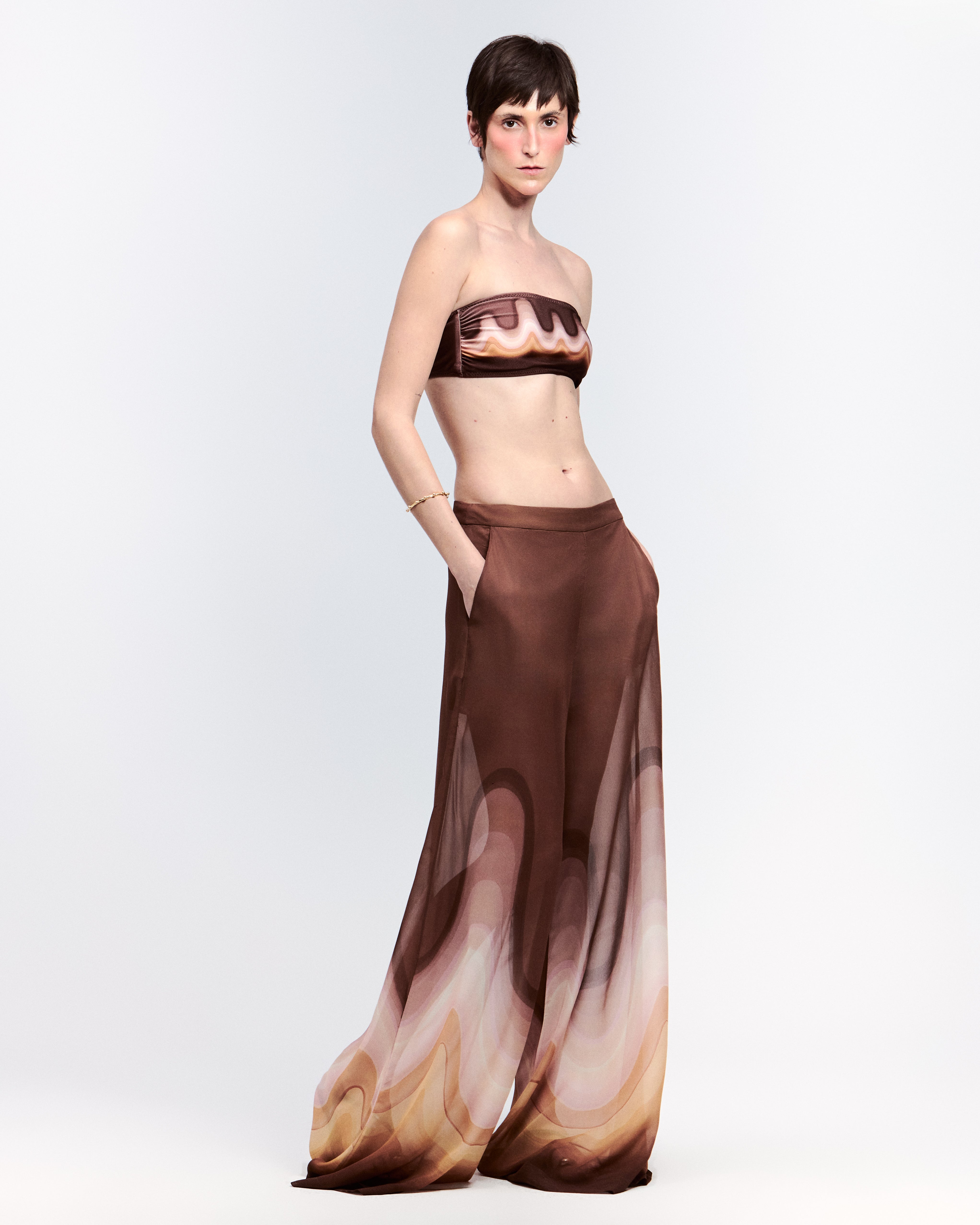 PANTALONA GEORGETTE WAVY BROWN