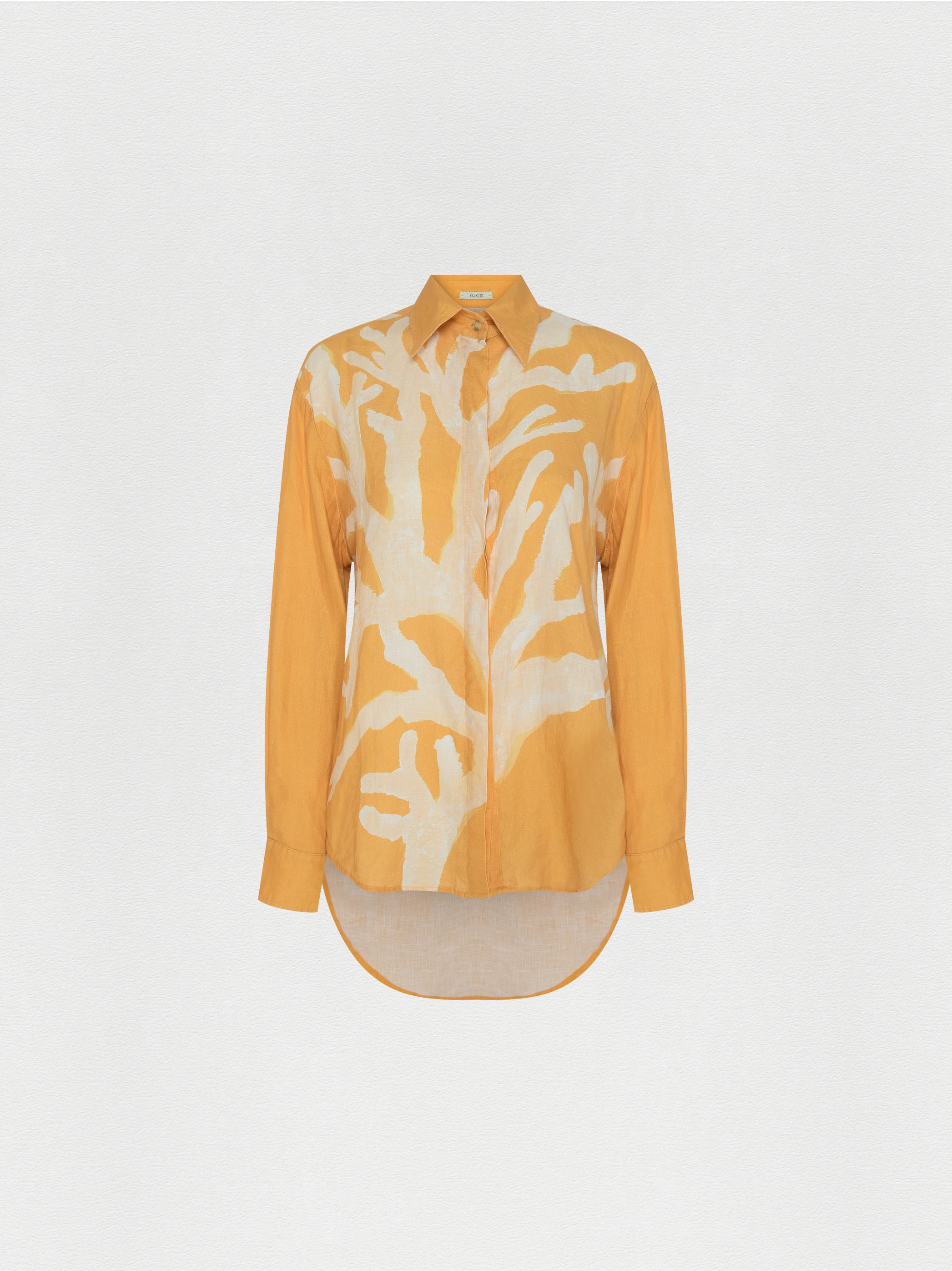 CAMISA LINHO CORAL AMARELO