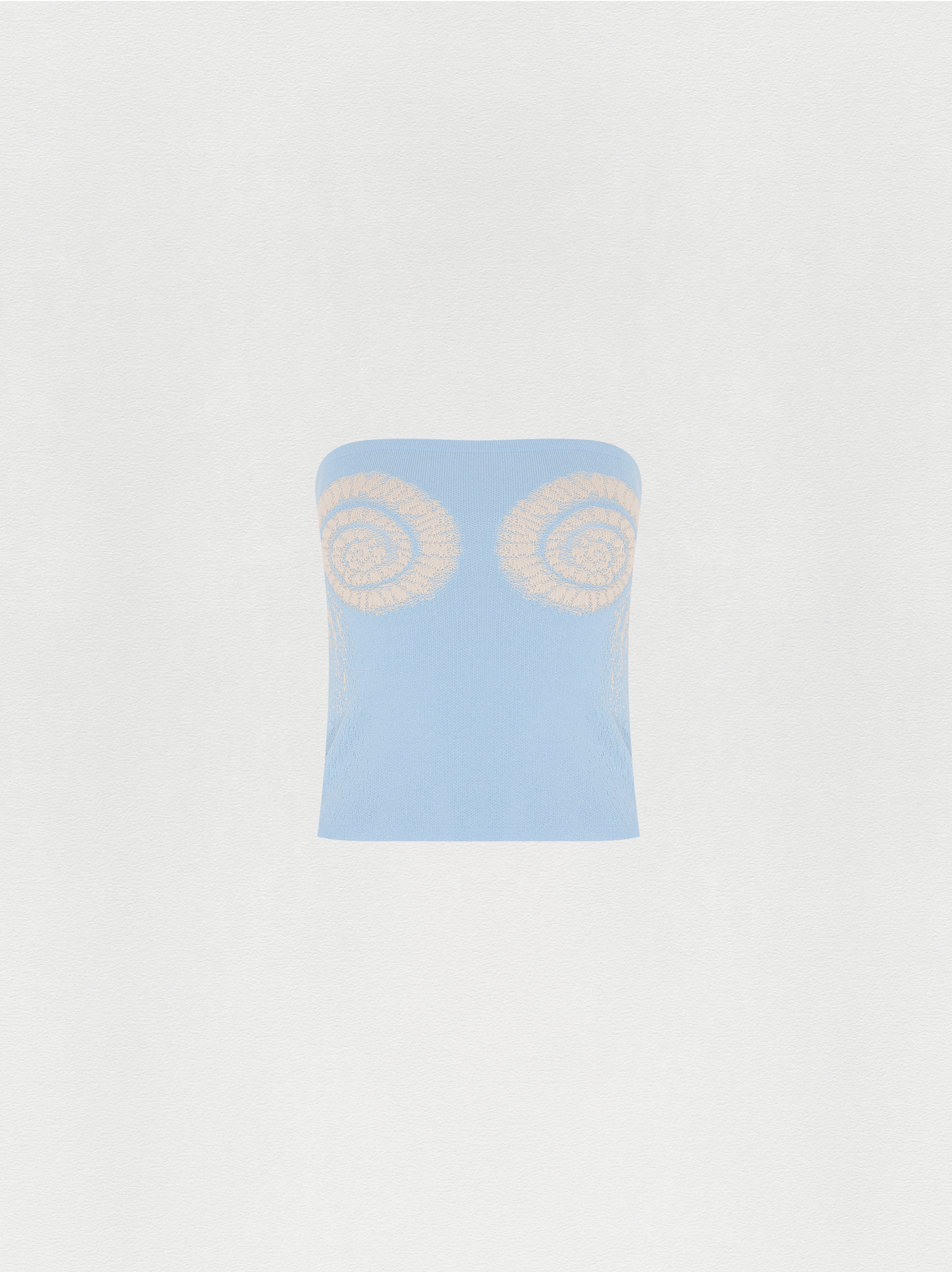 TOP JACQUARD TRICOT CARACOL AZUL