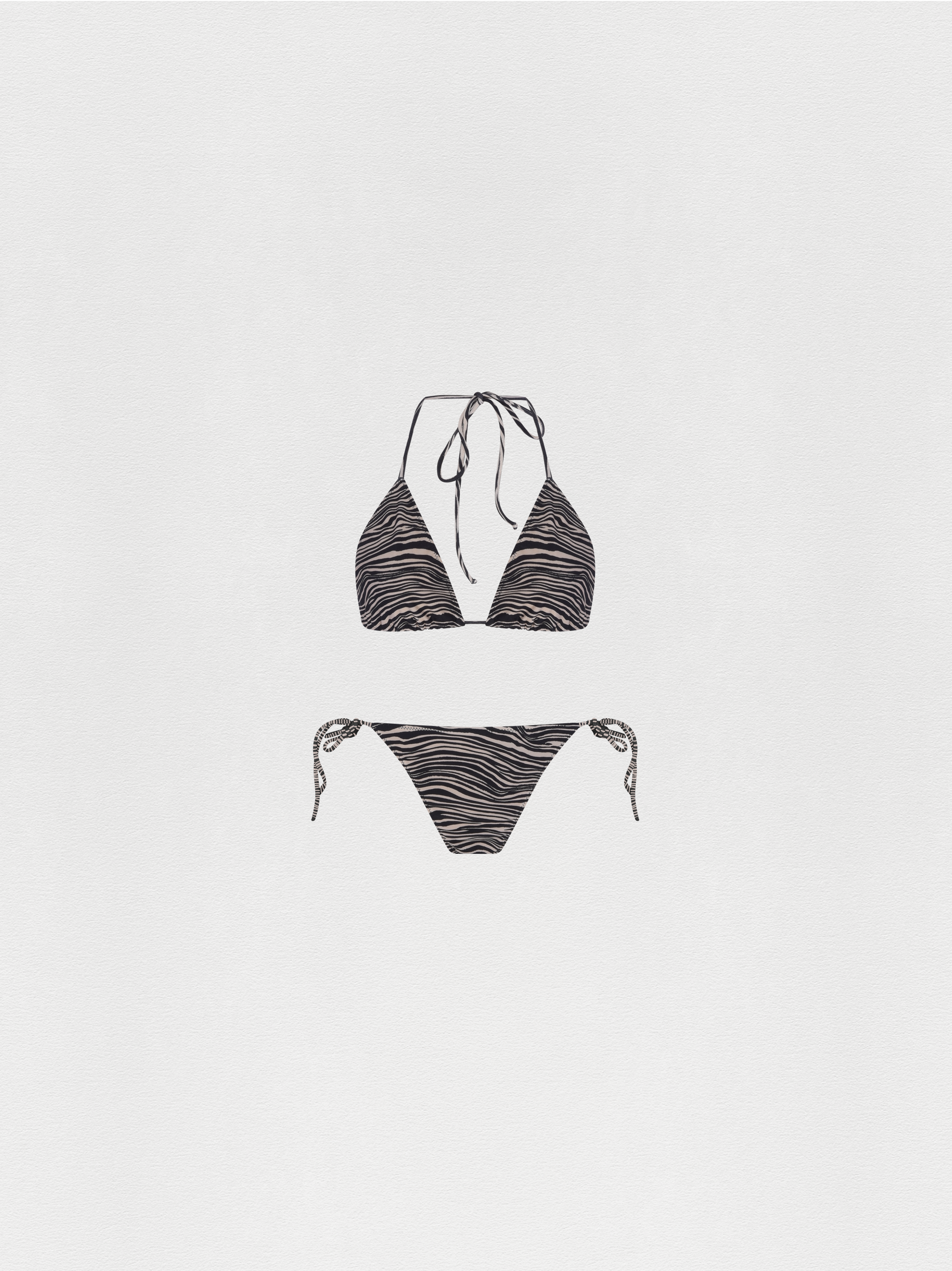 BIQUÍNI CORTININHA ZEBRA PRETO