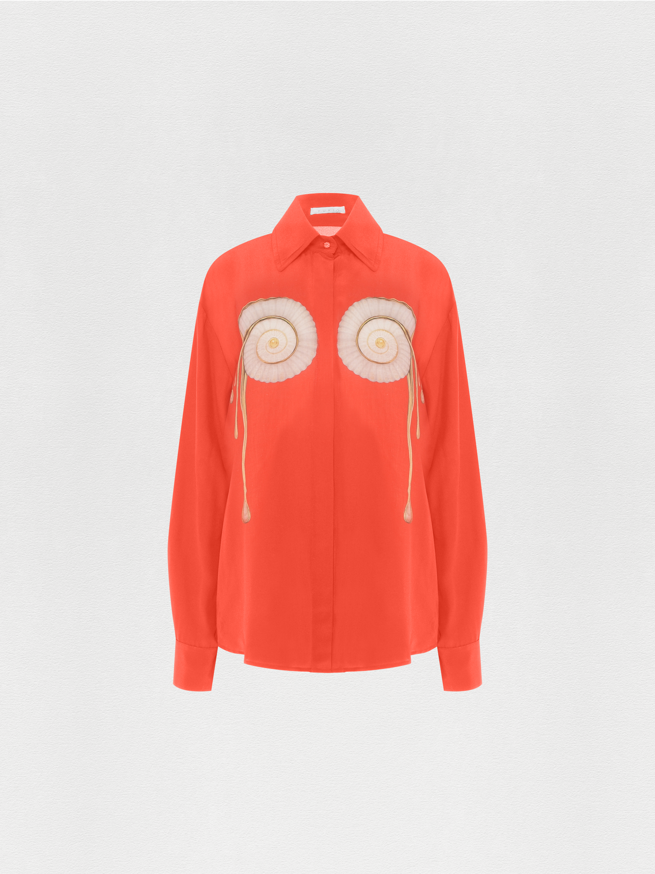 CAMISA SEDA CARACOL VERMELHO