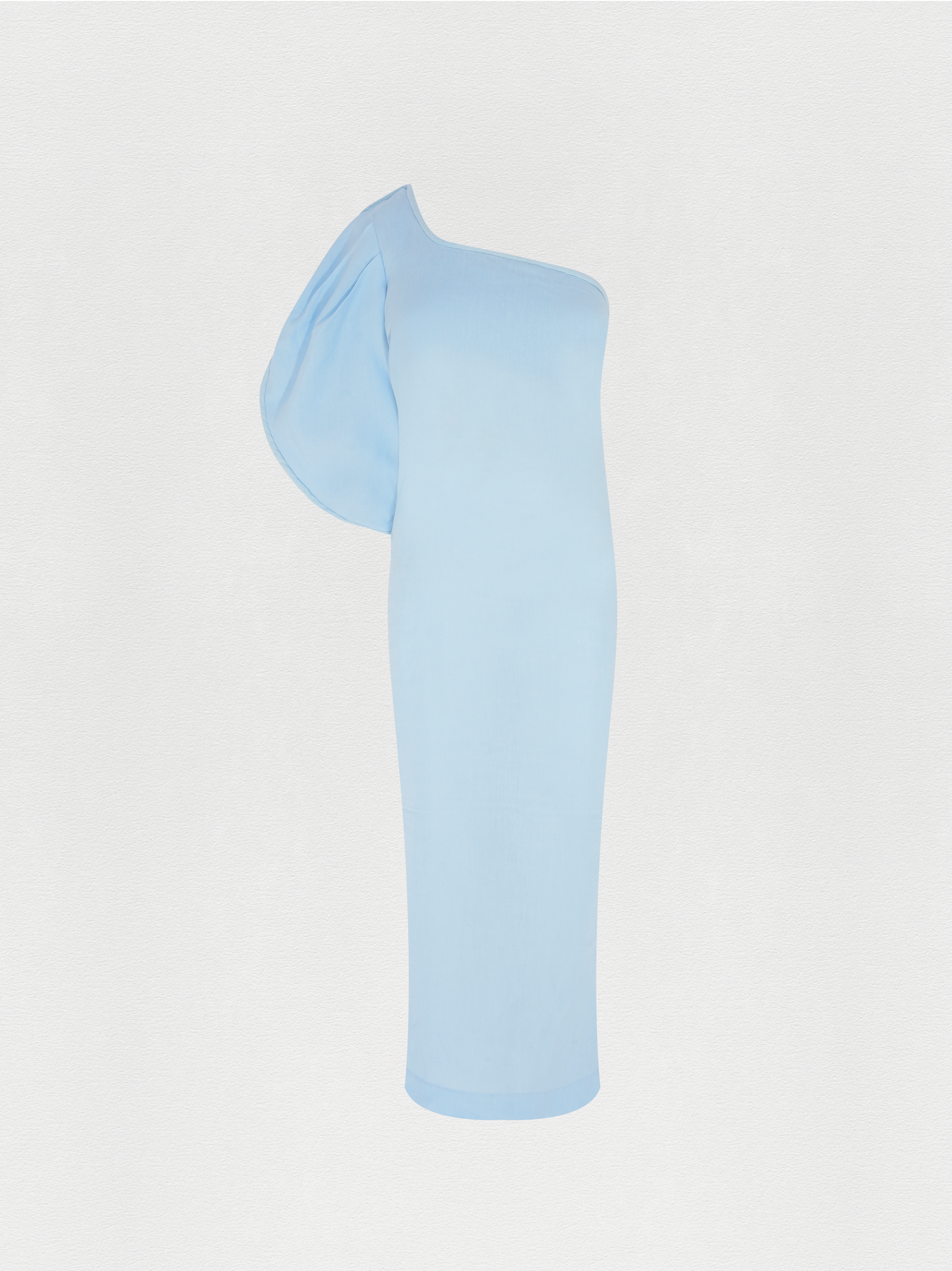 VESTIDO LONGO LINHO OMBRO SÓ AZUL