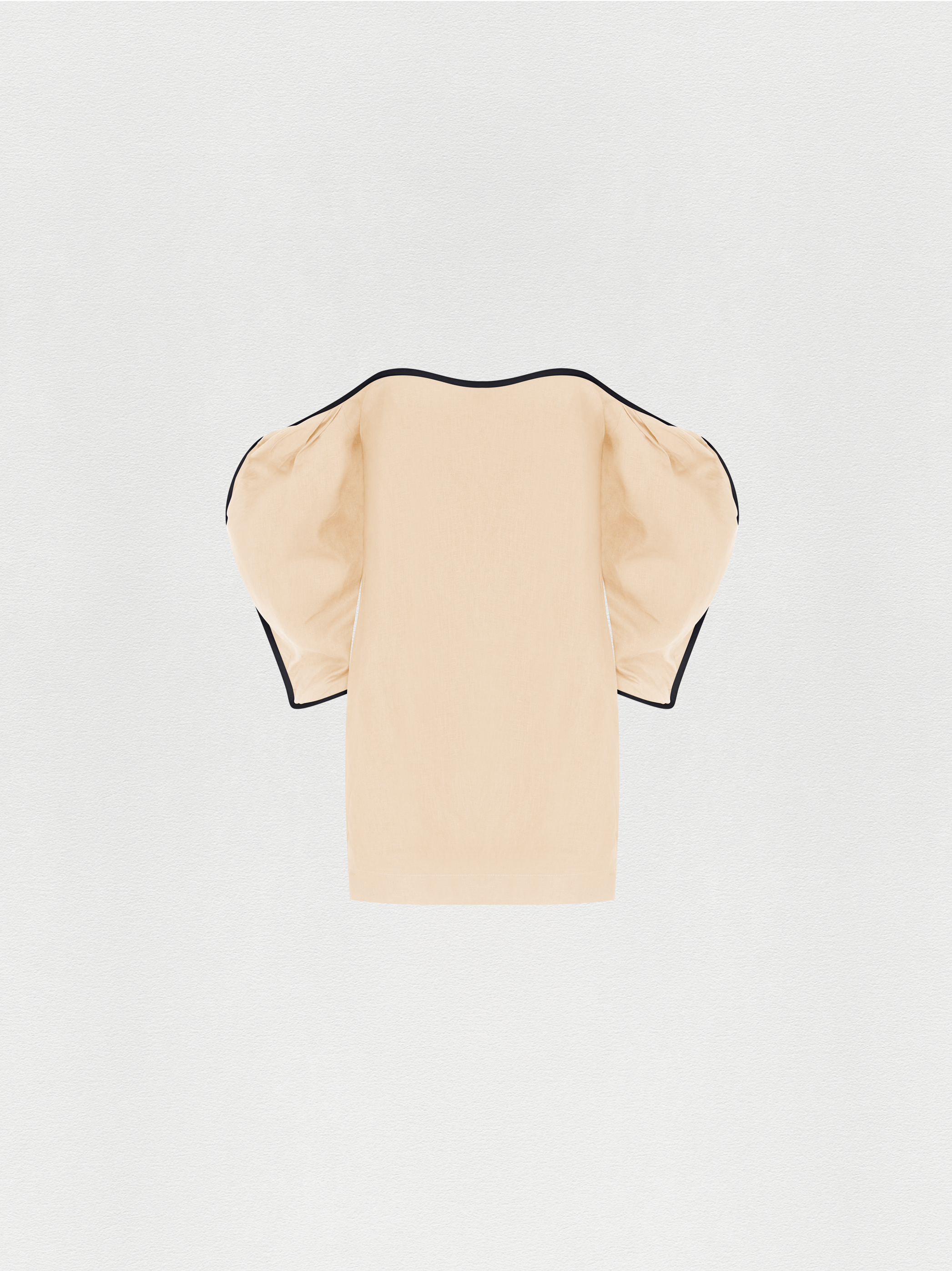 VESTIDO CURTO LINHO OFF-WHITE