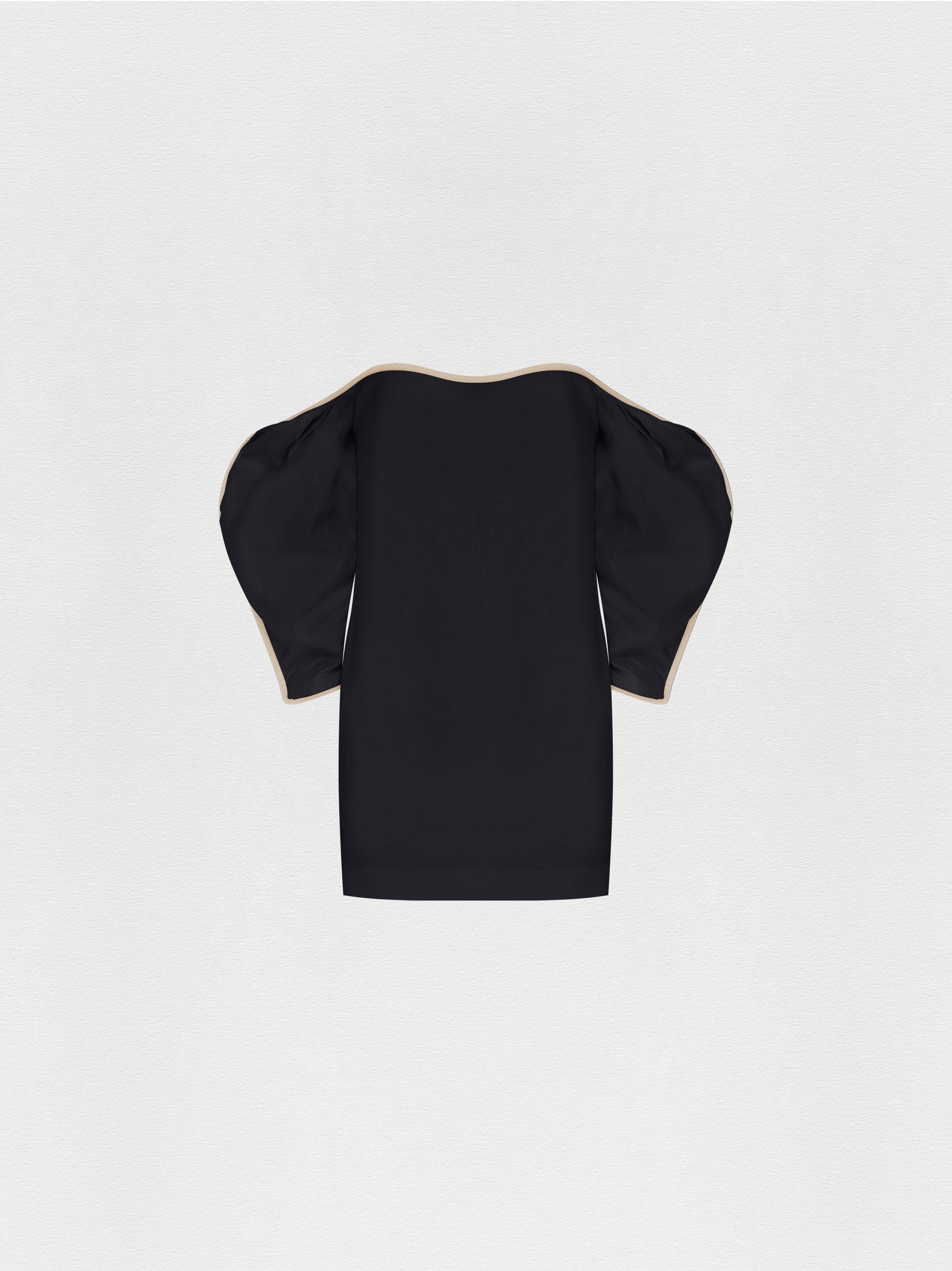 VESTIDO CURTO LINHO PRETO