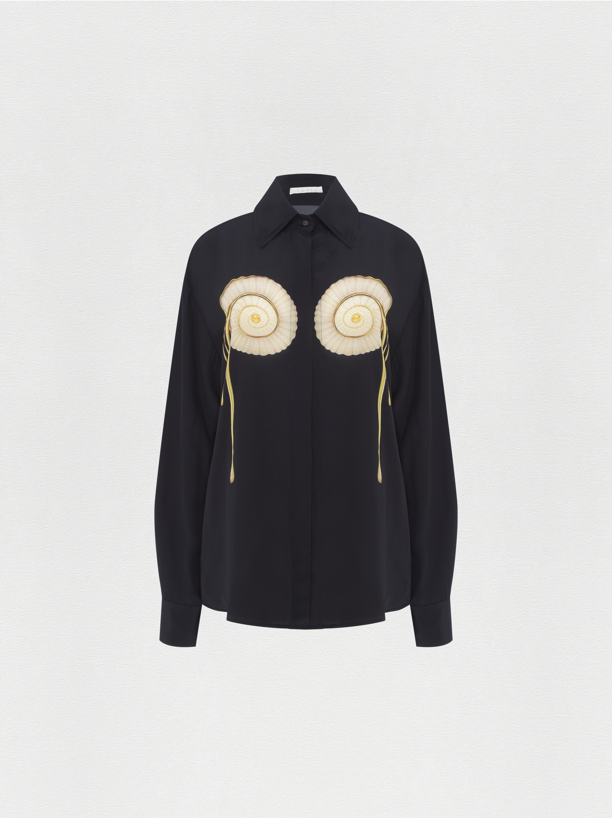 CAMISA SEDA CARACOL PRETO