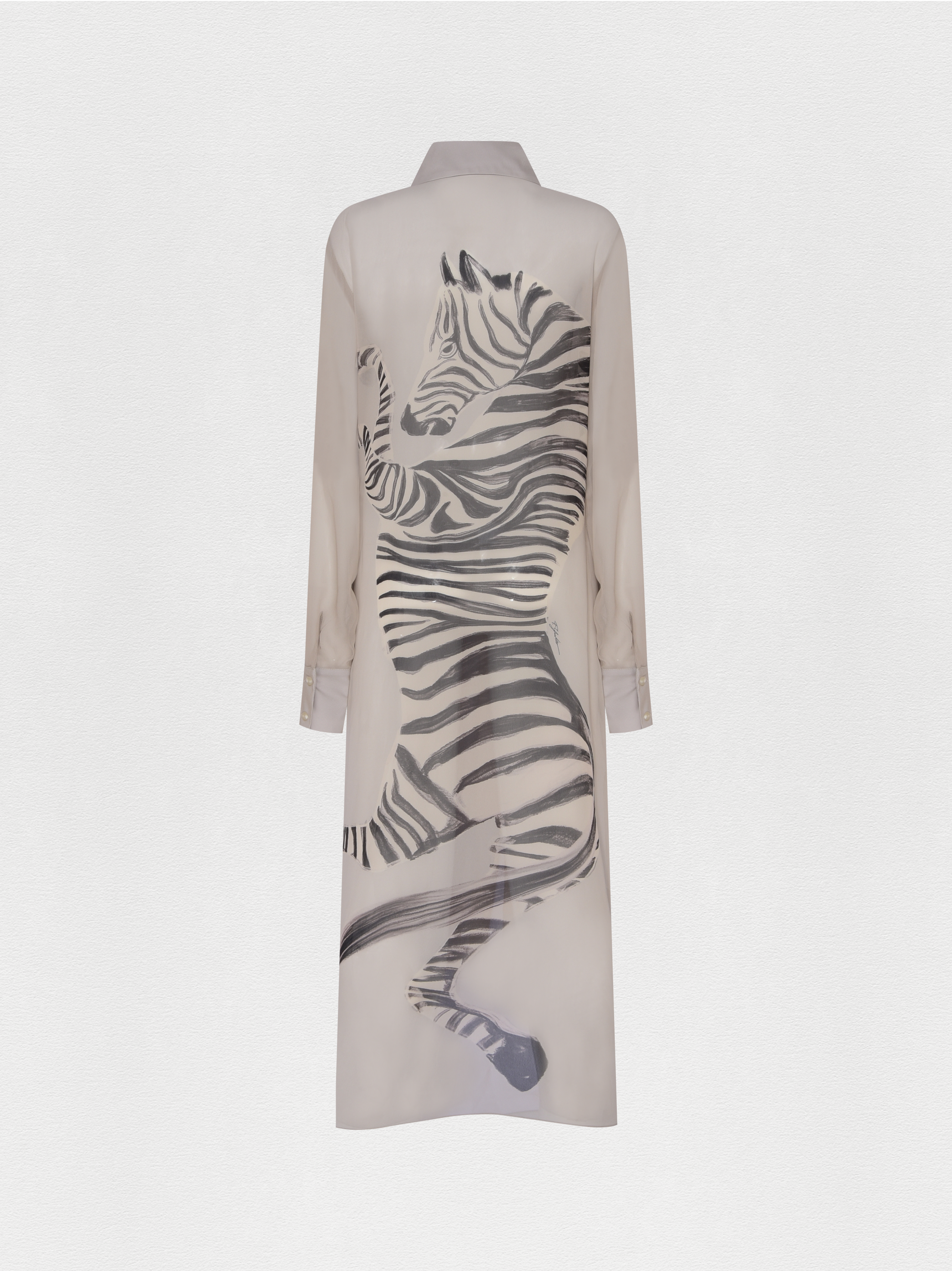 CHEMISE GEORGETTE ZEBRA NATURE CINZA CLARO
