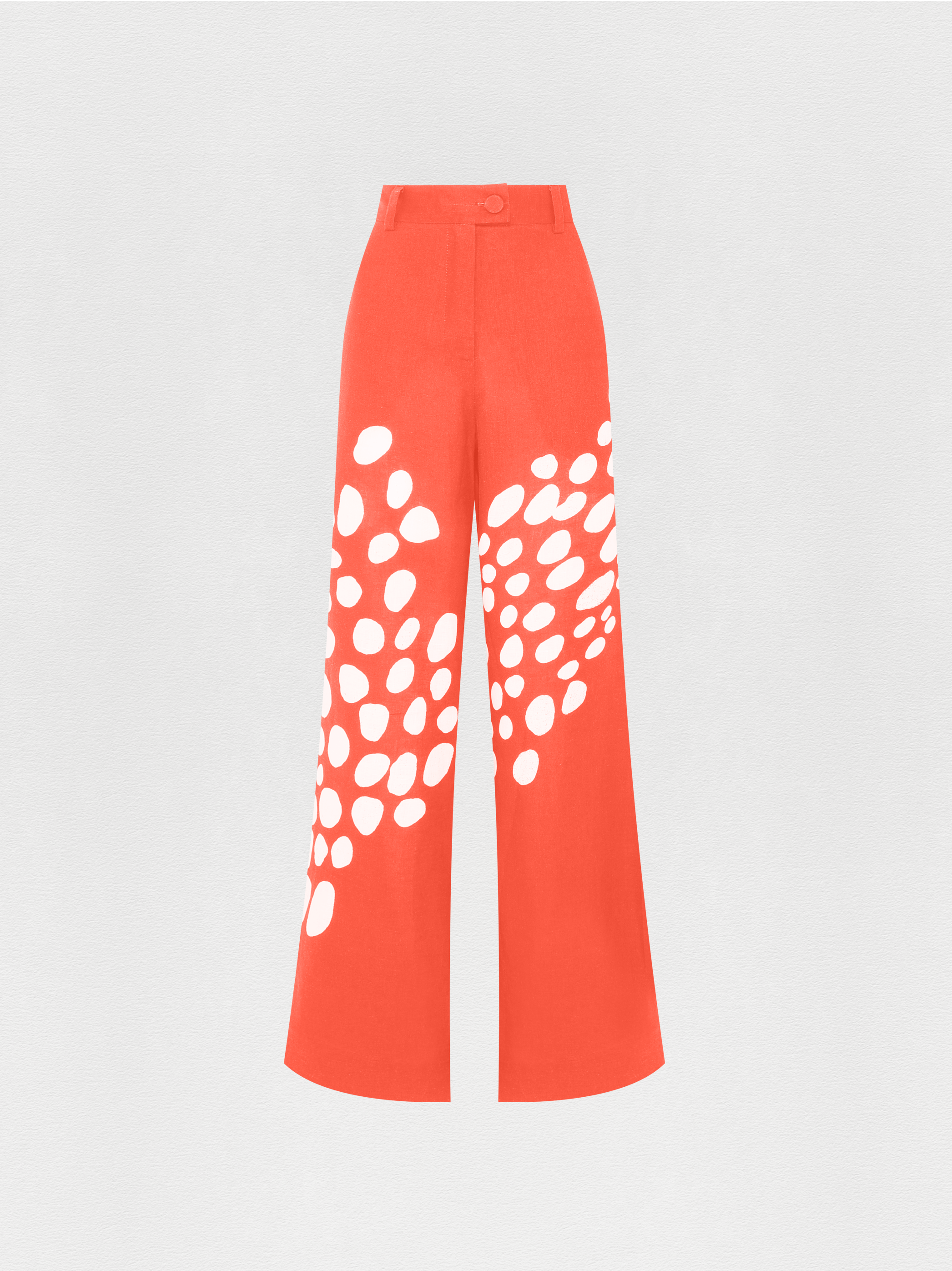 CALÇA PANTALONA LINHO BOLHAS VERMELHO