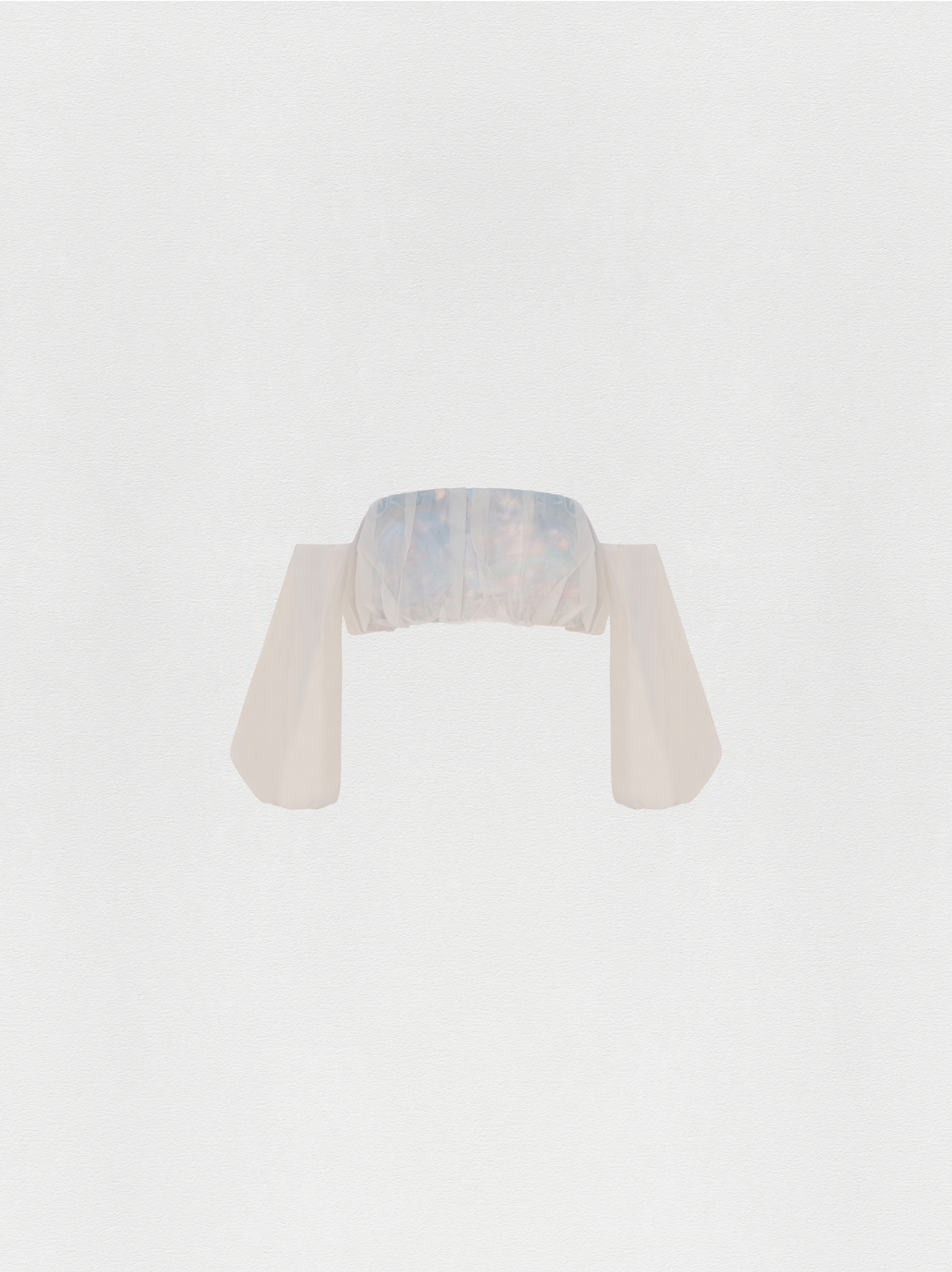 TOP CROPPED ORGANZA OVO AZUL