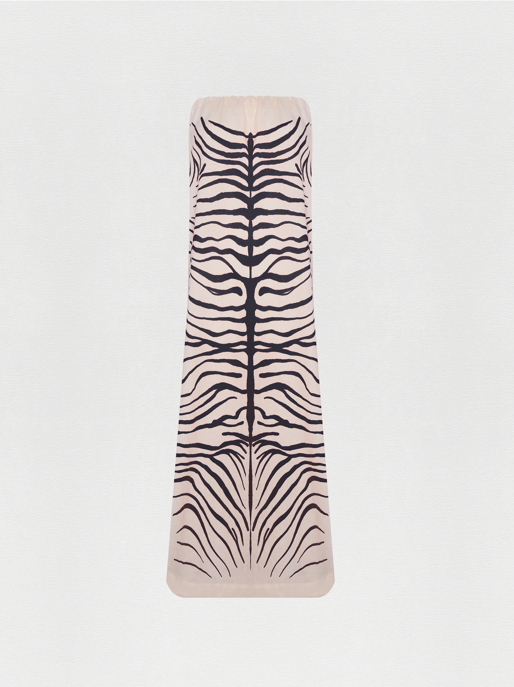 VESTIDO SEM ALÇA LINHO ZEBRA MONO PRETO