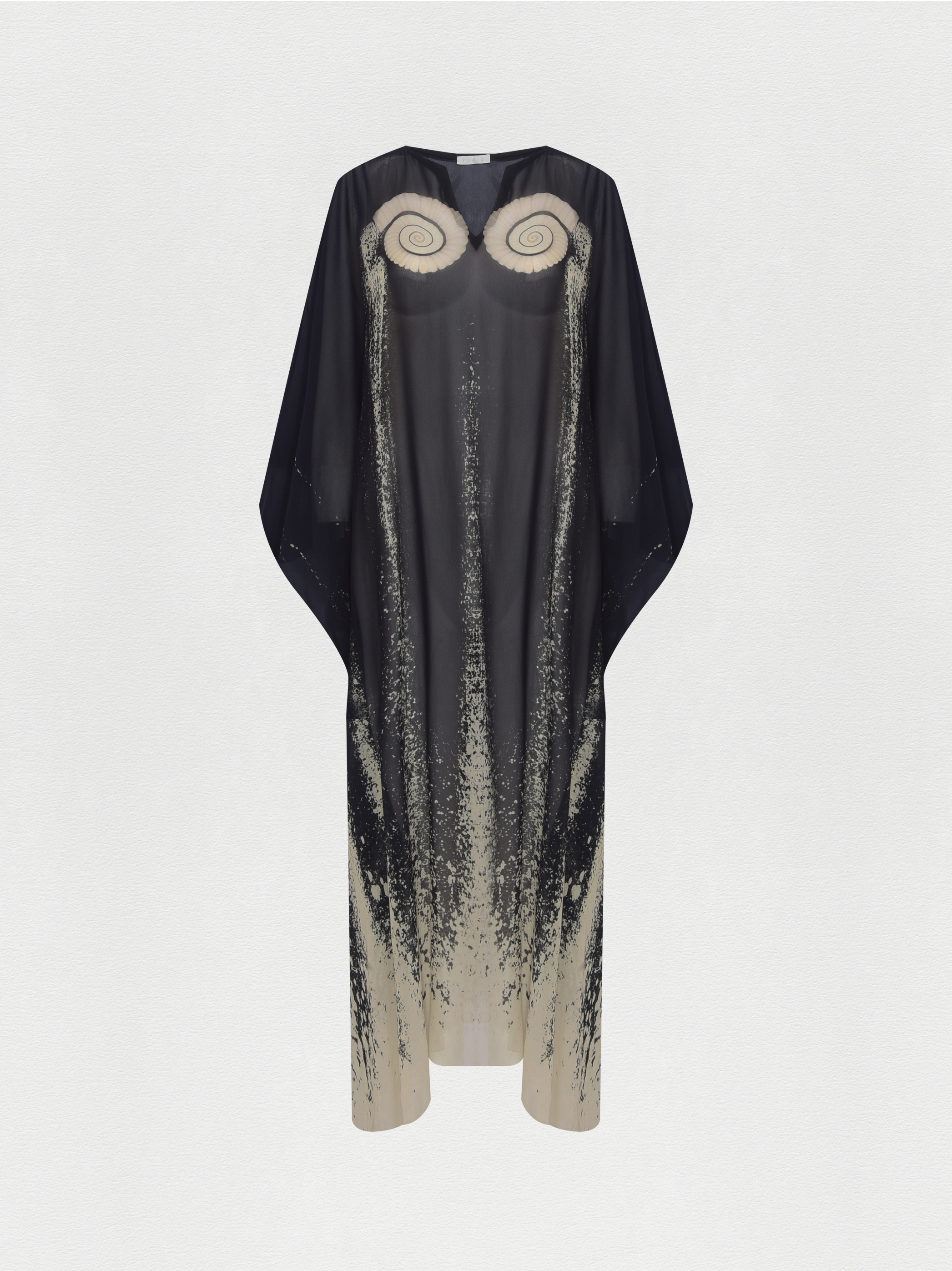 KAFTAN GEORGETTE CARACOL PRETO