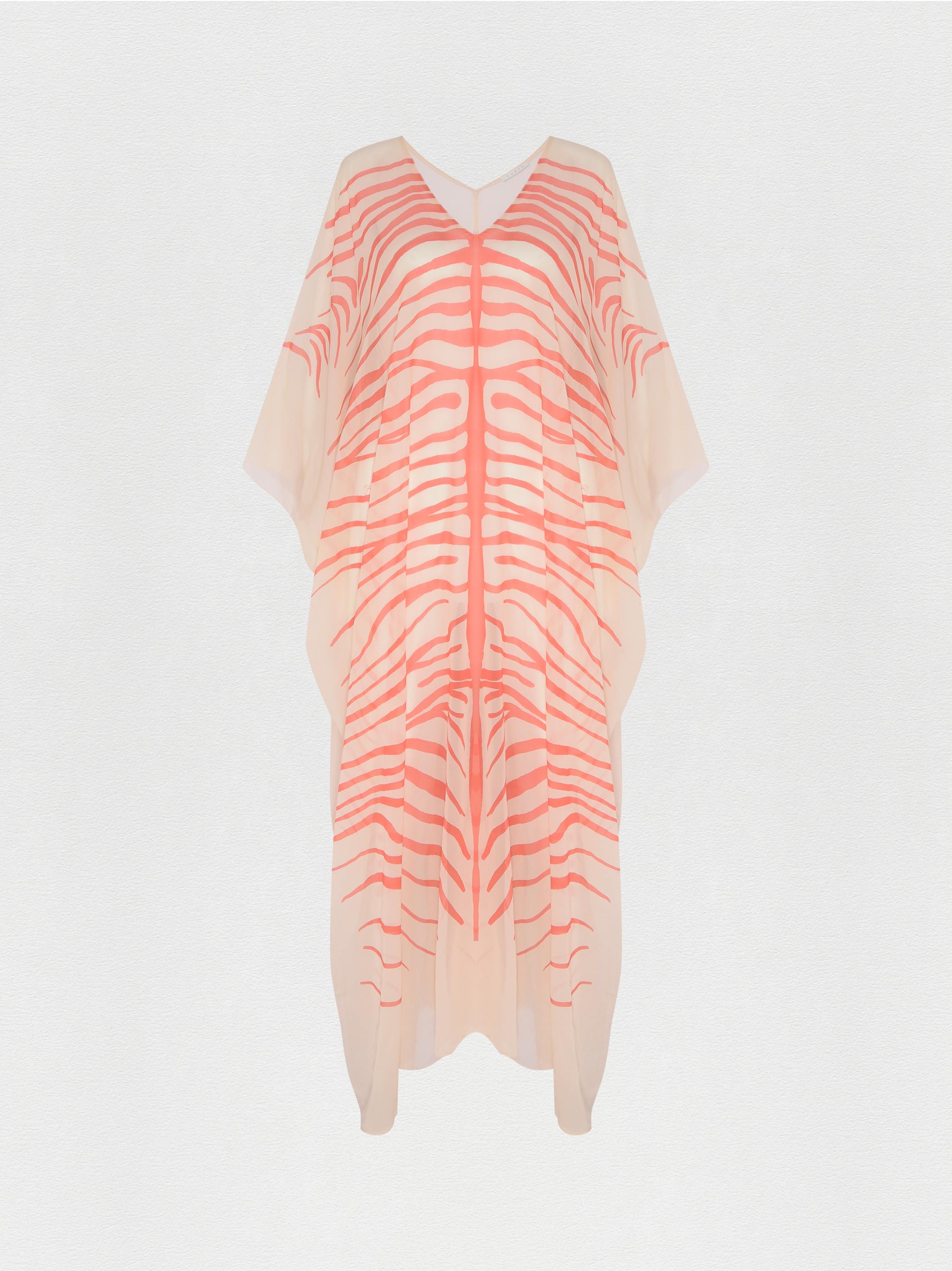 KAFTAN GEORGETTE ZEBRA MONO VERMELHO